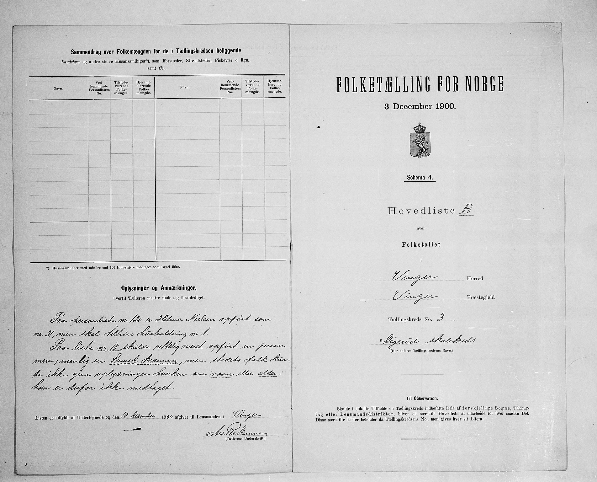 SAH, 1900 census for Vinger, 1900, p. 30