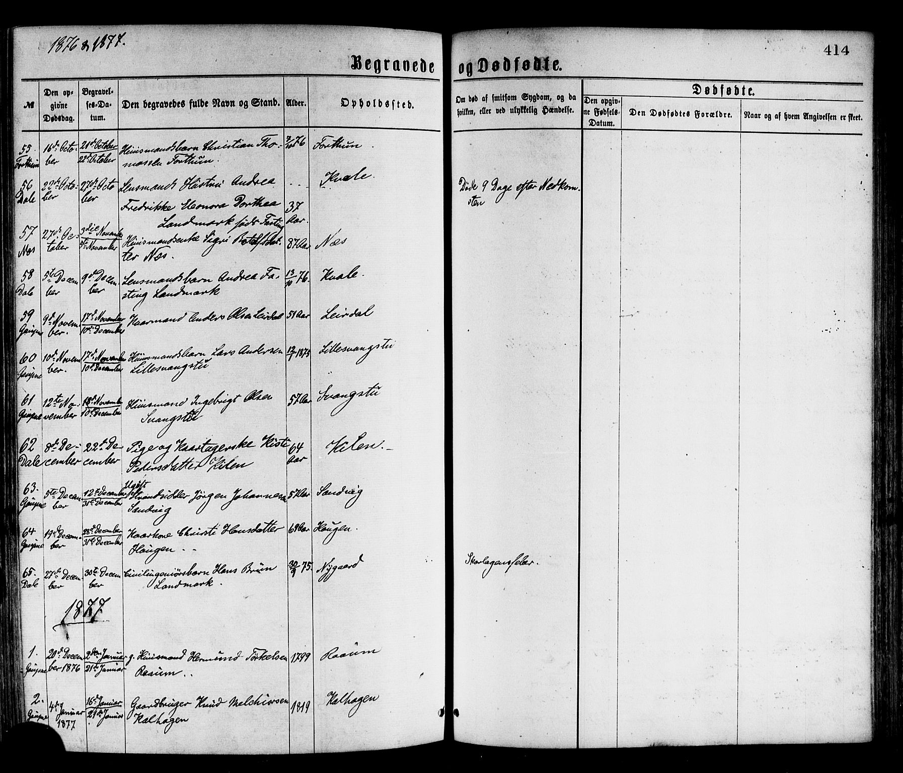 Luster sokneprestembete, AV/SAB-A-81101/H/Haa/Haaa/L0010: Parish register (official) no. A 10, 1871-1886, p. 414