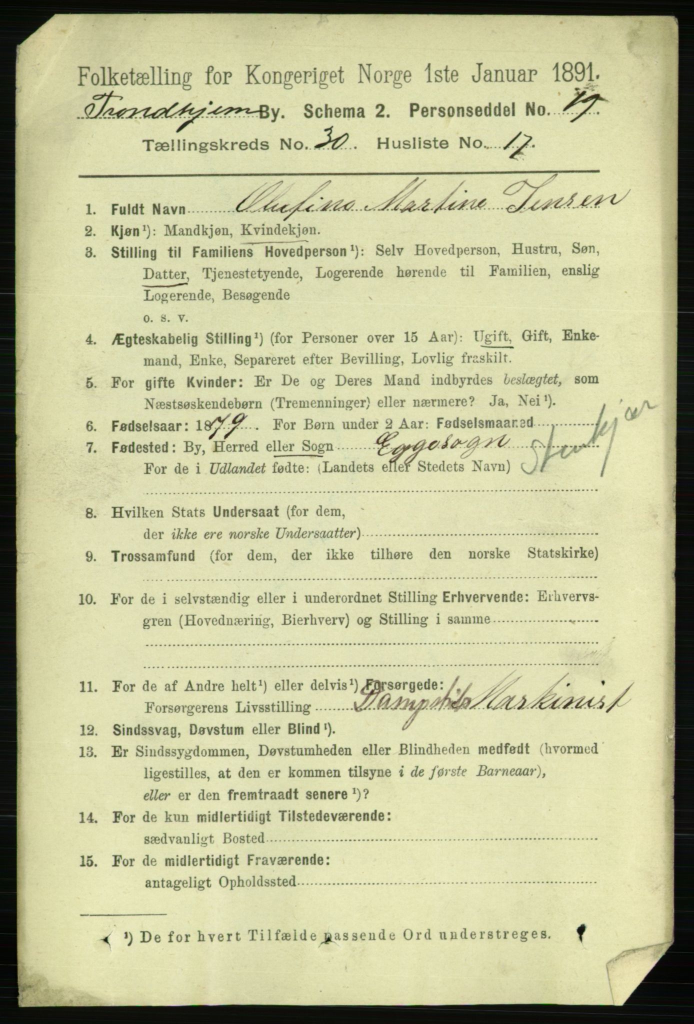 RA, 1891 census for 1601 Trondheim, 1891, p. 22561