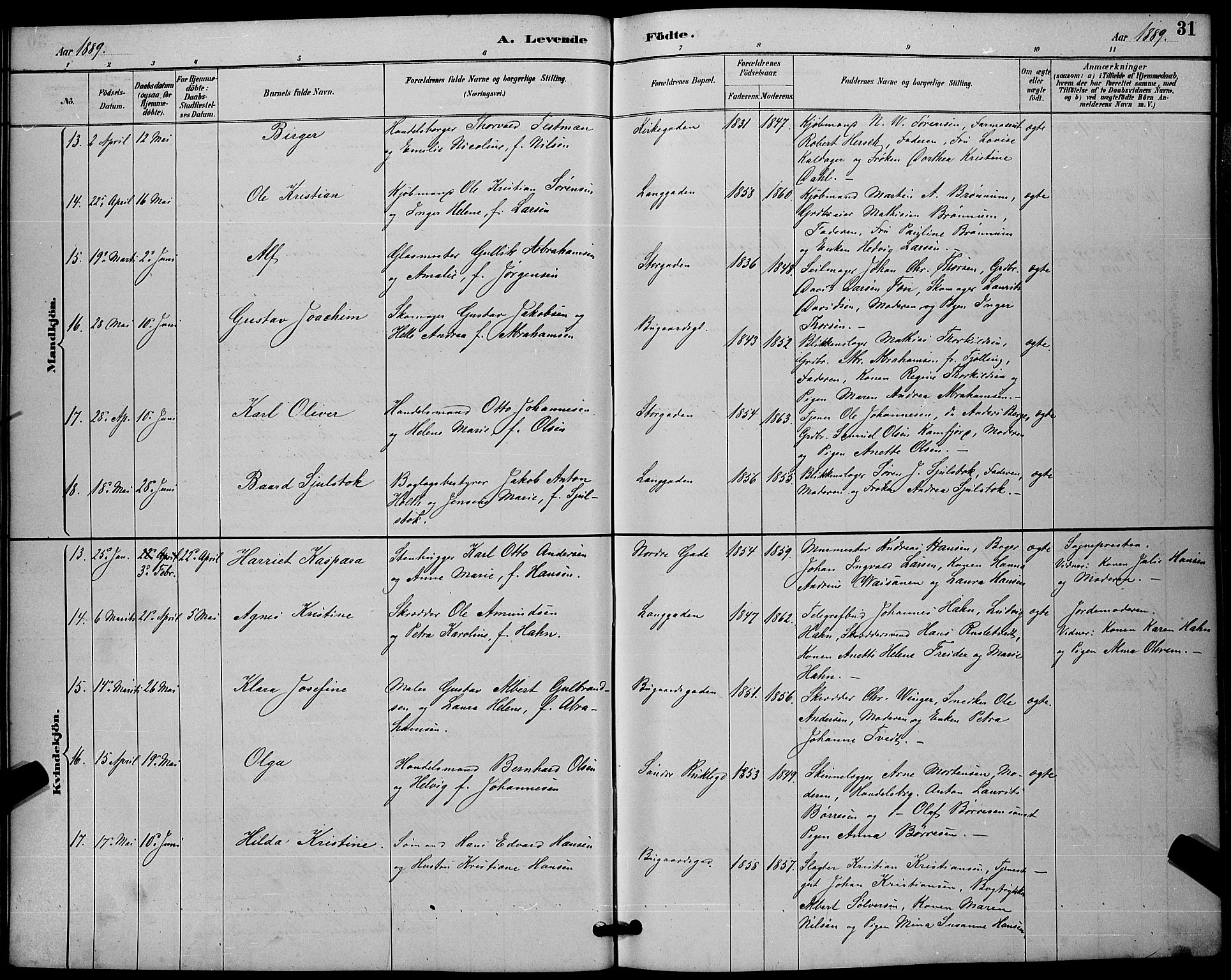 Sandefjord kirkebøker, AV/SAKO-A-315/G/Ga/L0001: Parish register (copy) no. 1, 1885-1903, p. 31