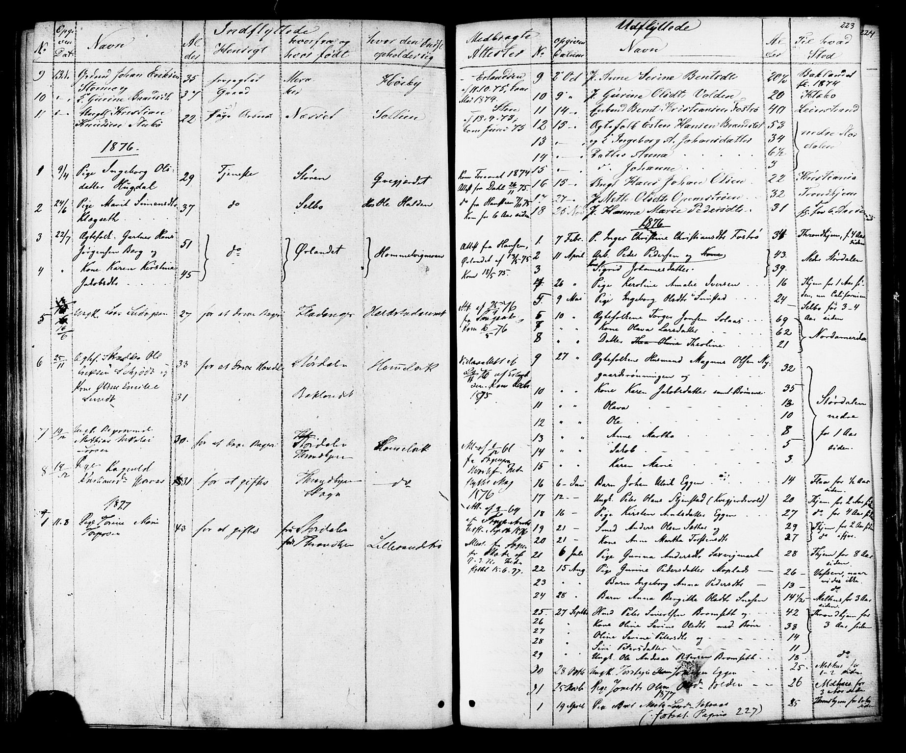 Ministerialprotokoller, klokkerbøker og fødselsregistre - Sør-Trøndelag, SAT/A-1456/616/L0409: Parish register (official) no. 616A06, 1865-1877, p. 223