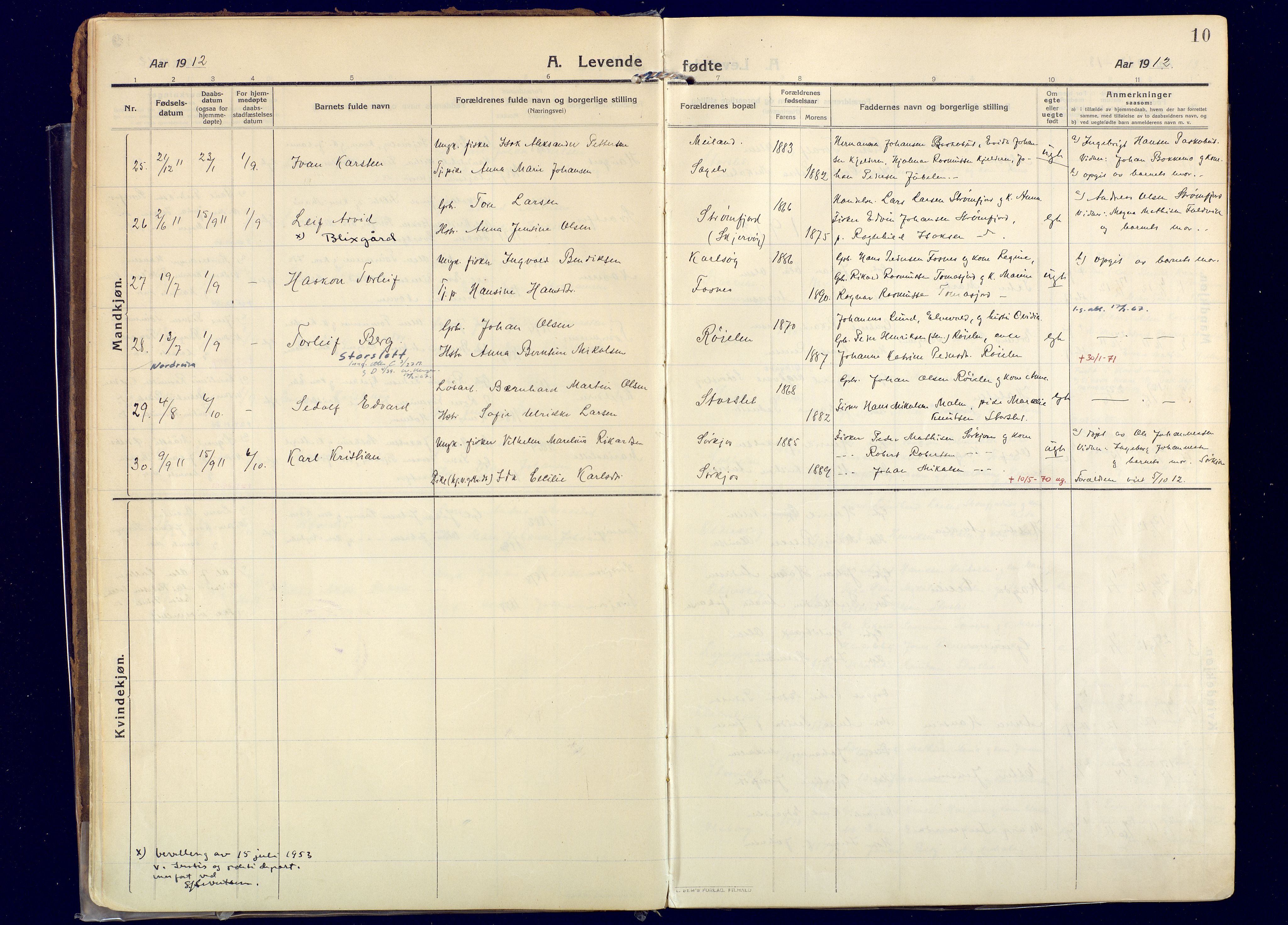 Skjervøy sokneprestkontor, AV/SATØ-S-1300/H/Ha/Haa: Parish register (official) no. 20, 1911-1931, p. 10