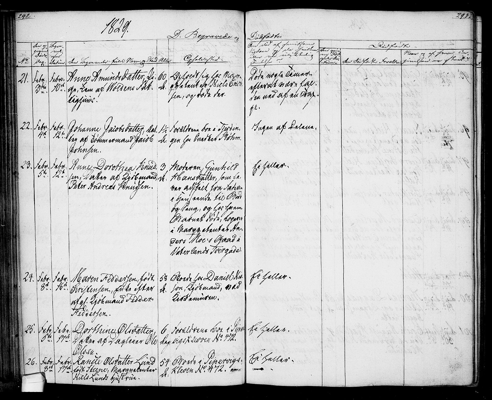 Oslo domkirke Kirkebøker, AV/SAO-A-10752/F/Fa/L0022: Parish register (official) no. 22, 1824-1829, p. 292-293