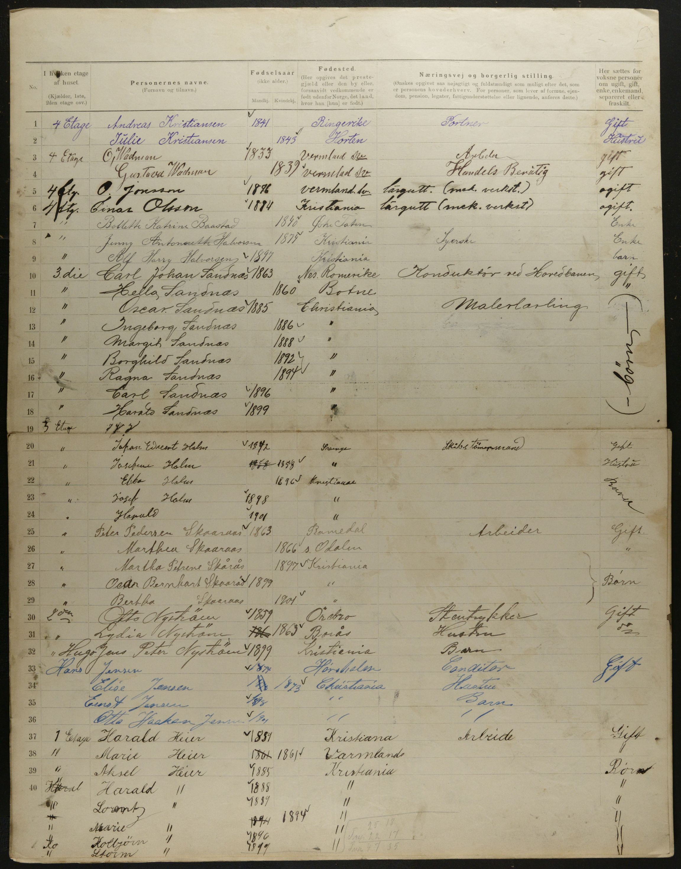 OBA, Municipal Census 1901 for Kristiania, 1901, p. 8021