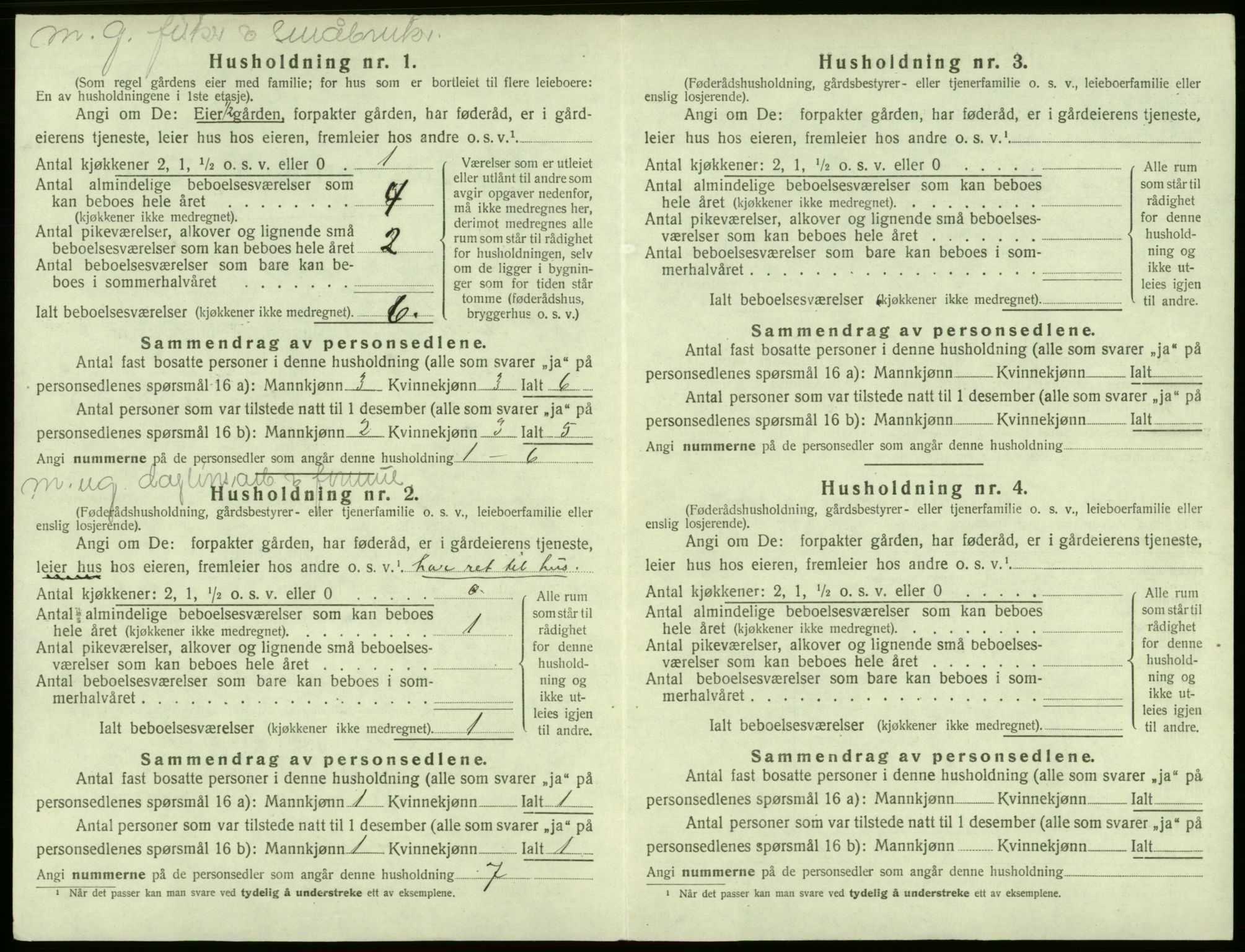 SAB, 1920 census for Sund, 1920, p. 593