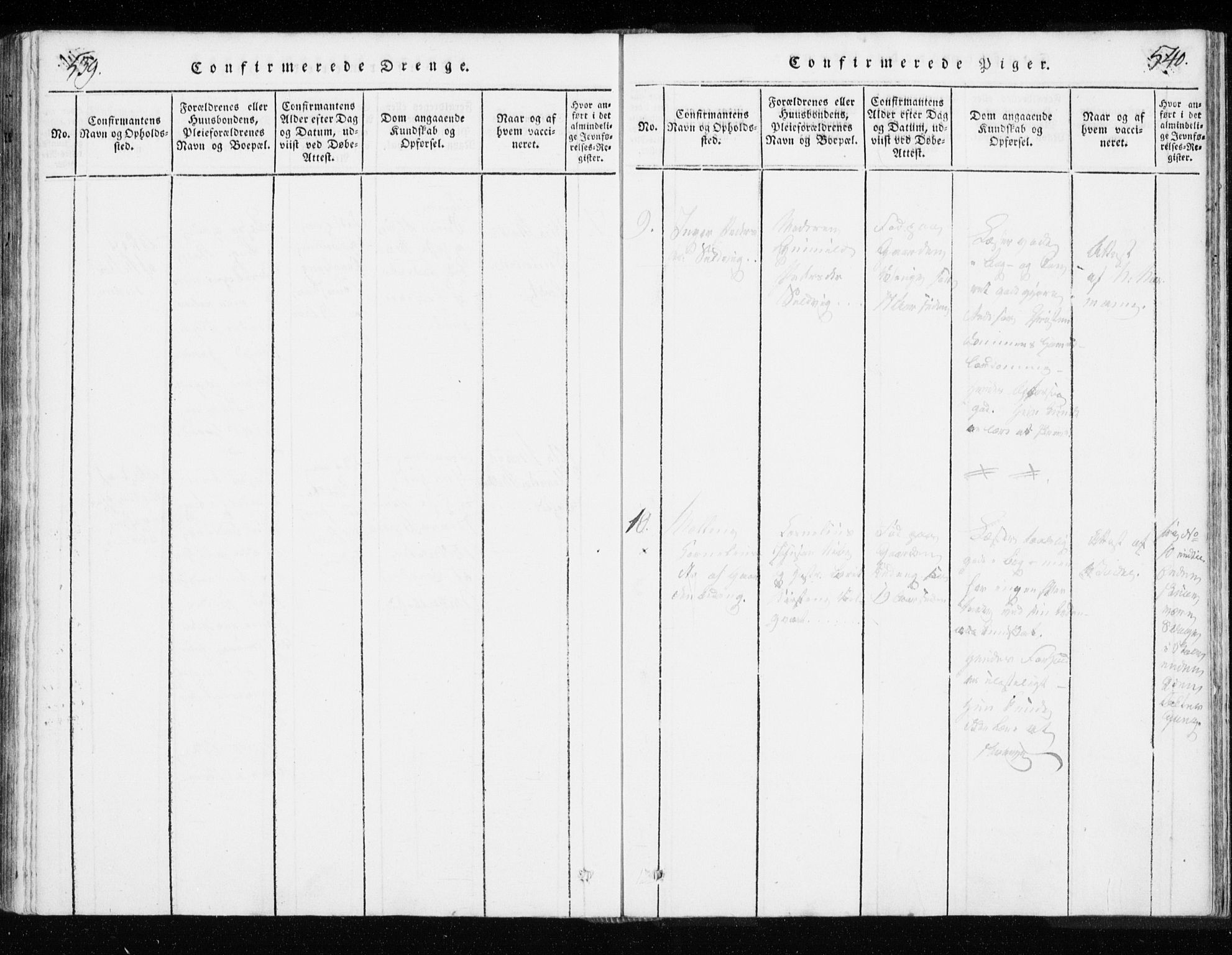 Tranøy sokneprestkontor, AV/SATØ-S-1313/I/Ia/Iaa/L0004kirke: Parish register (official) no. 4, 1820-1829, p. 539-540