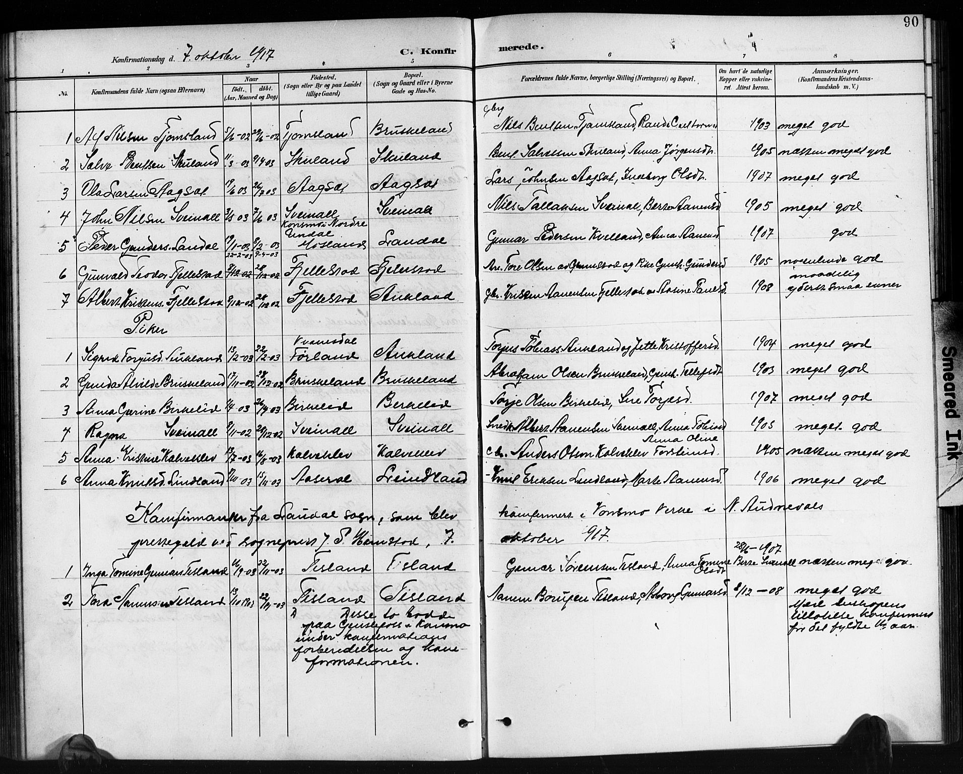 Holum sokneprestkontor, AV/SAK-1111-0022/F/Fb/Fbb/L0004: Parish register (copy) no. B 4, 1899-1920, p. 90