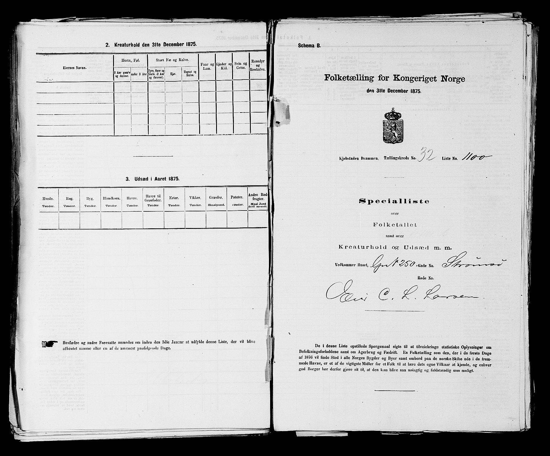 SAKO, 1875 census for 0602 Drammen, 1875, p. 2935