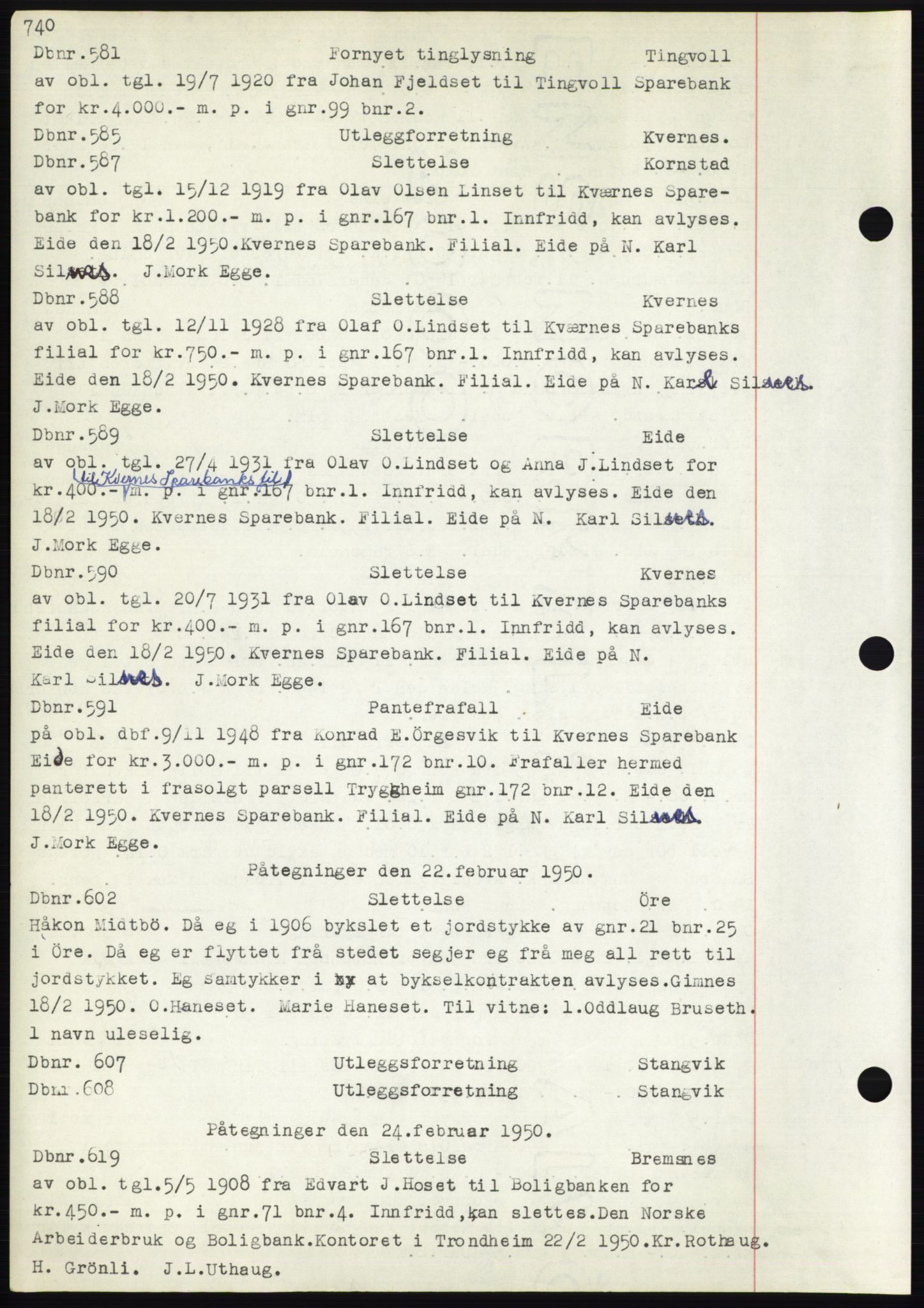 Nordmøre sorenskriveri, SAT/A-4132/1/2/2Ca: Mortgage book no. C82b, 1946-1951, Diary no: : 571/1950