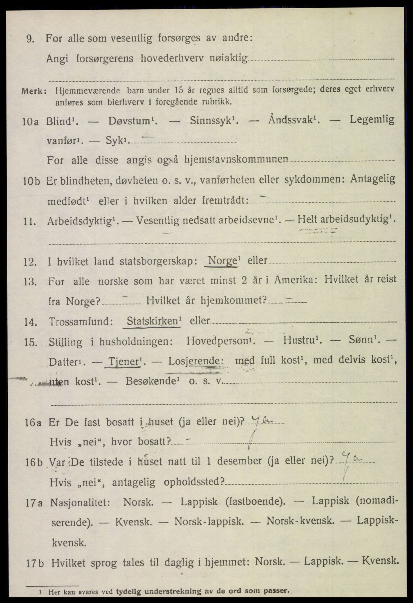 SAT, 1920 census for Leksvik, 1920, p. 3253