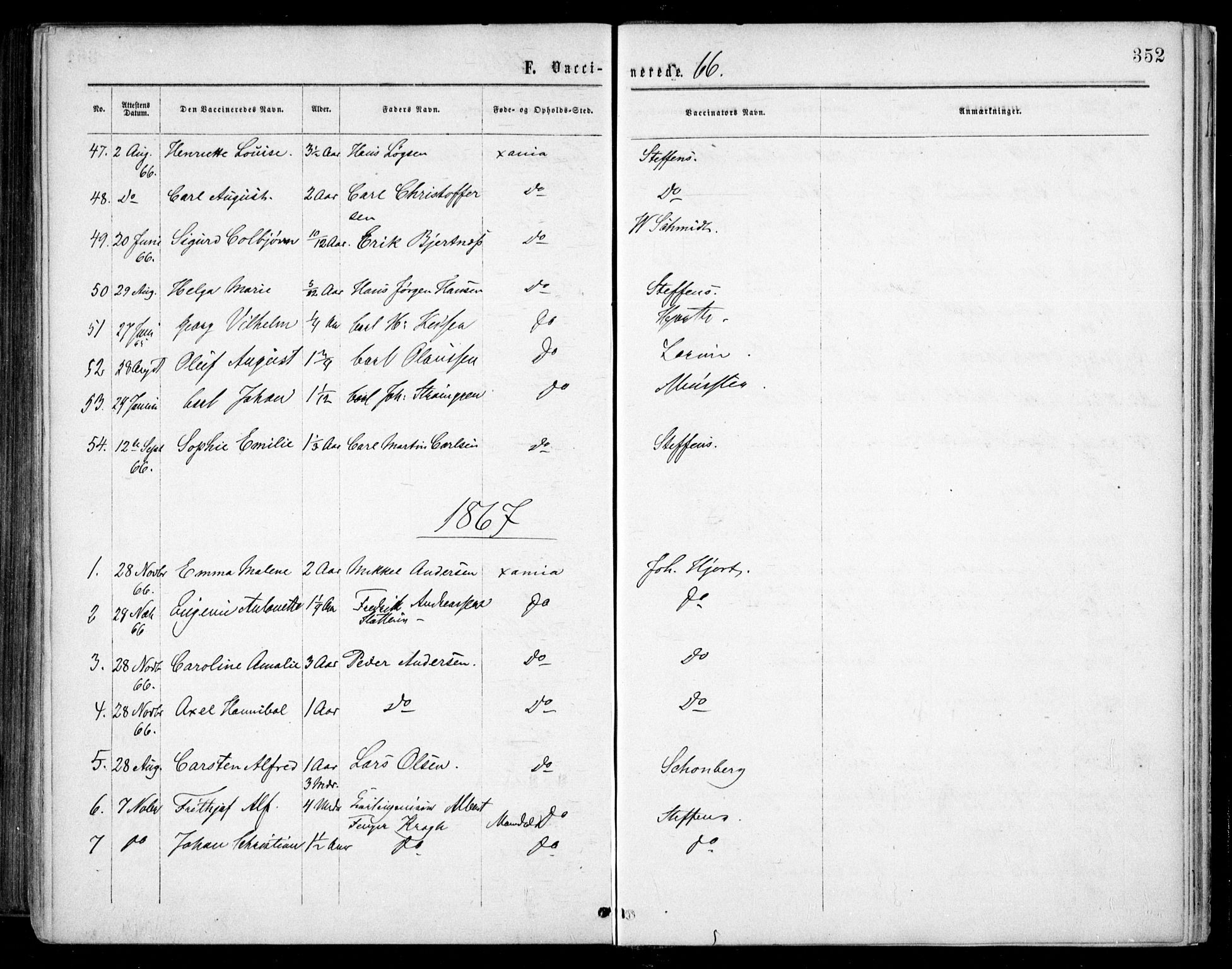 Grønland prestekontor Kirkebøker, AV/SAO-A-10848/F/Fa/L0002: Parish register (official) no. 2, 1862-1868, p. 352