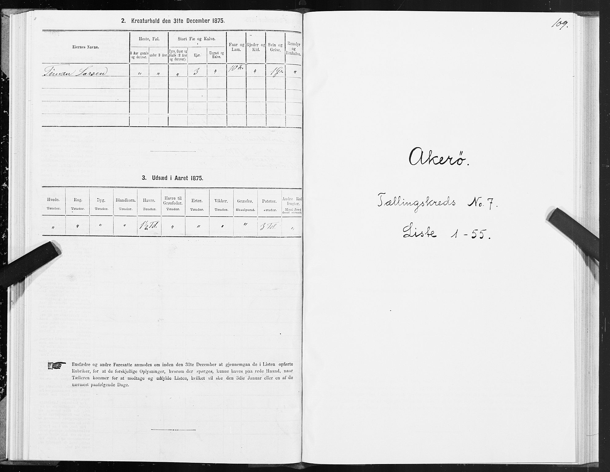 SAT, 1875 census for 1545P Aukra, 1875, p. 3109