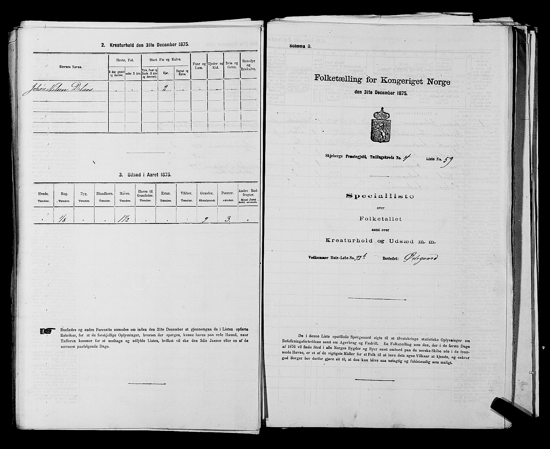 RA, 1875 census for 0115P Skjeberg, 1875, p. 826