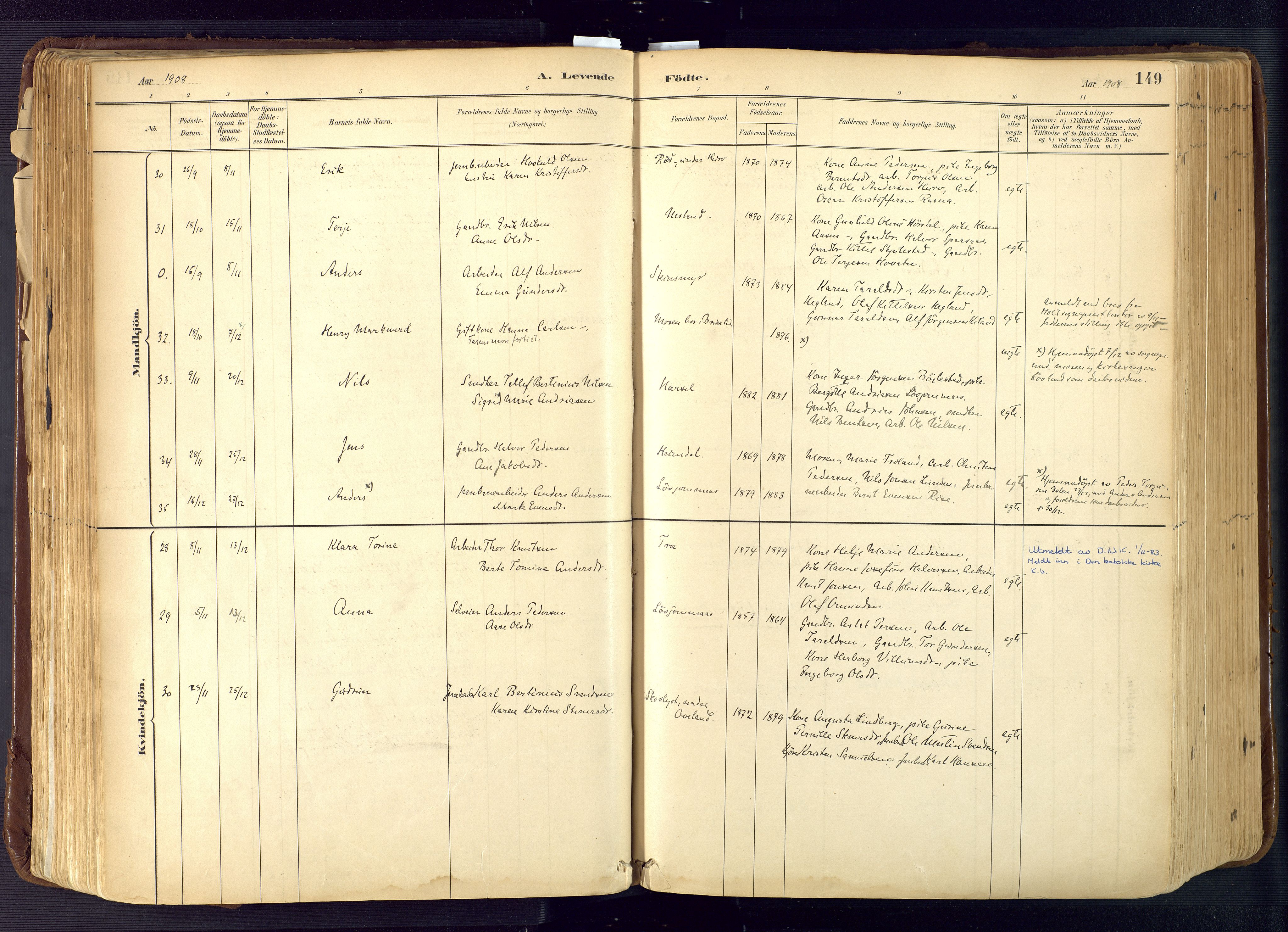 Froland sokneprestkontor, AV/SAK-1111-0013/F/Fa/L0005: Parish register (official) no. A 5, 1882-1921, p. 149