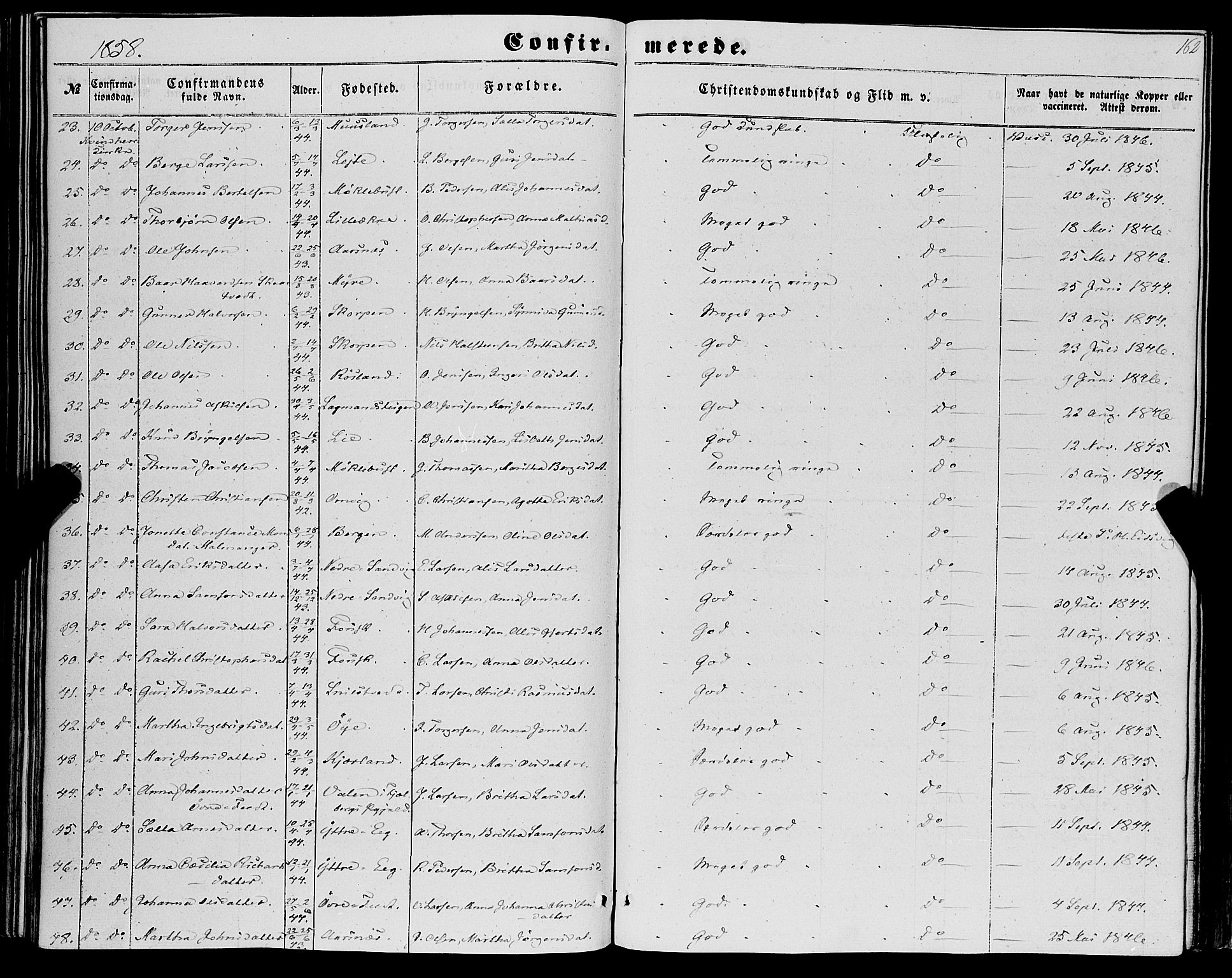 Kvinnherad sokneprestembete, AV/SAB-A-76401/H/Haa: Parish register (official) no. A 8, 1854-1872, p. 162