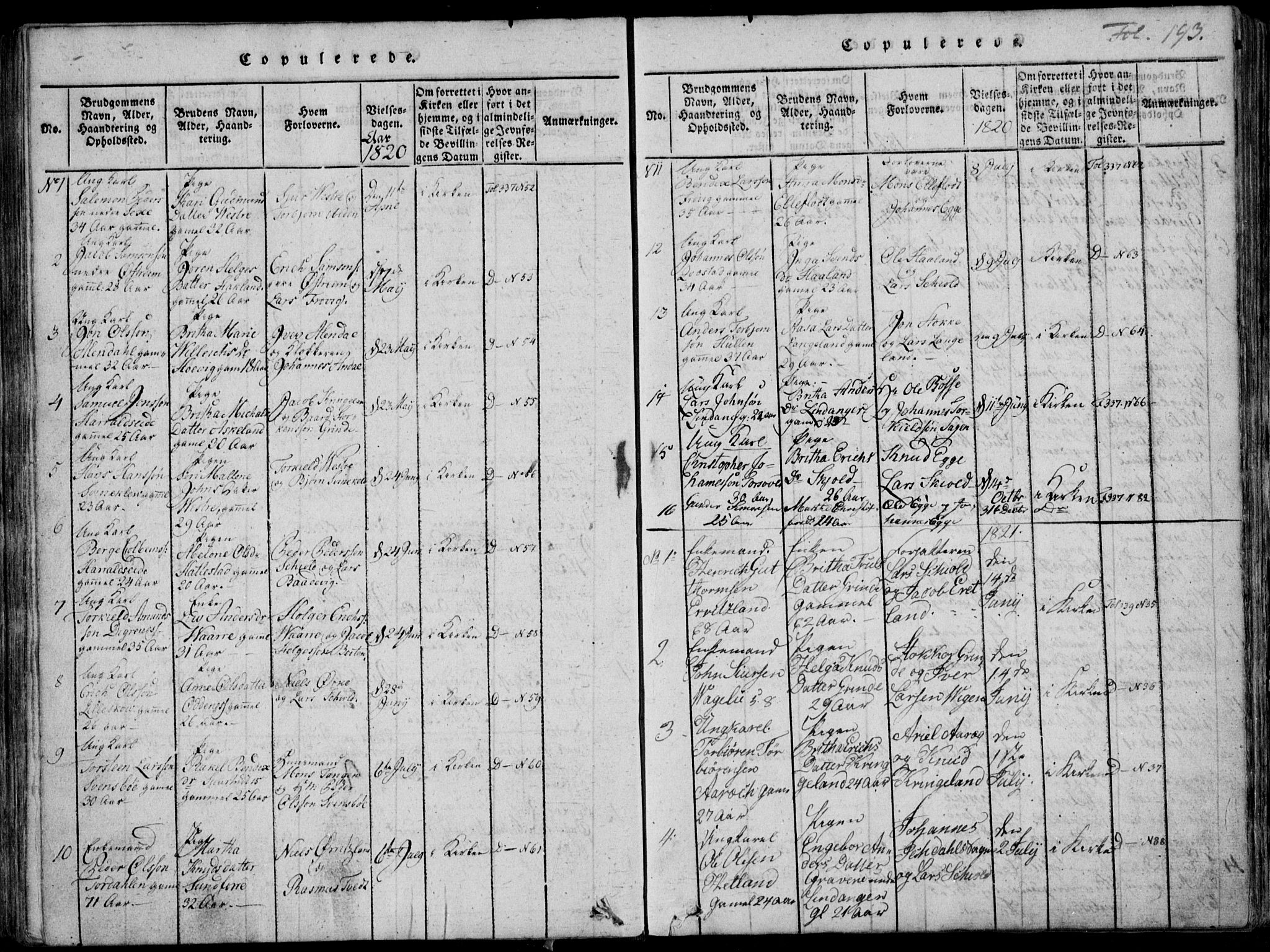 Skjold sokneprestkontor, SAST/A-101847/H/Ha/Haa/L0003: Parish register (official) no. A 3, 1815-1835, p. 193