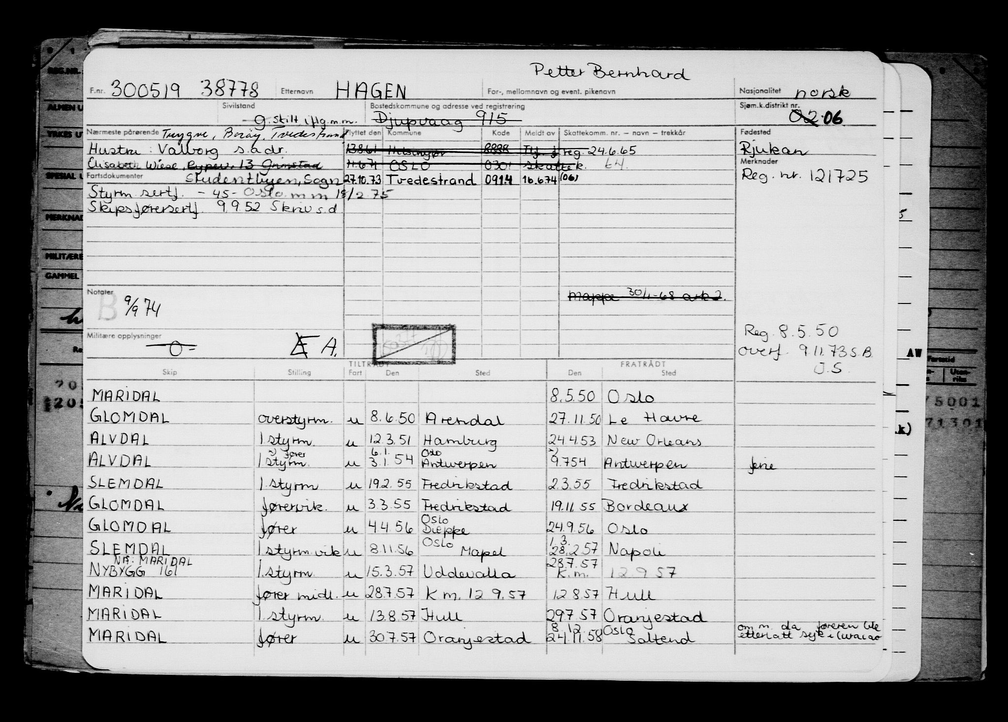 Direktoratet for sjømenn, RA/S-3545/G/Gb/L0169: Hovedkort, 1919, p. 235