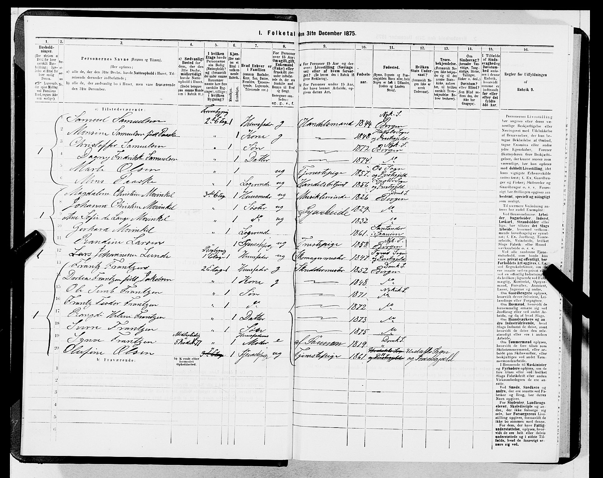 SAB, 1875 census for 1301 Bergen, 1875, p. 1550