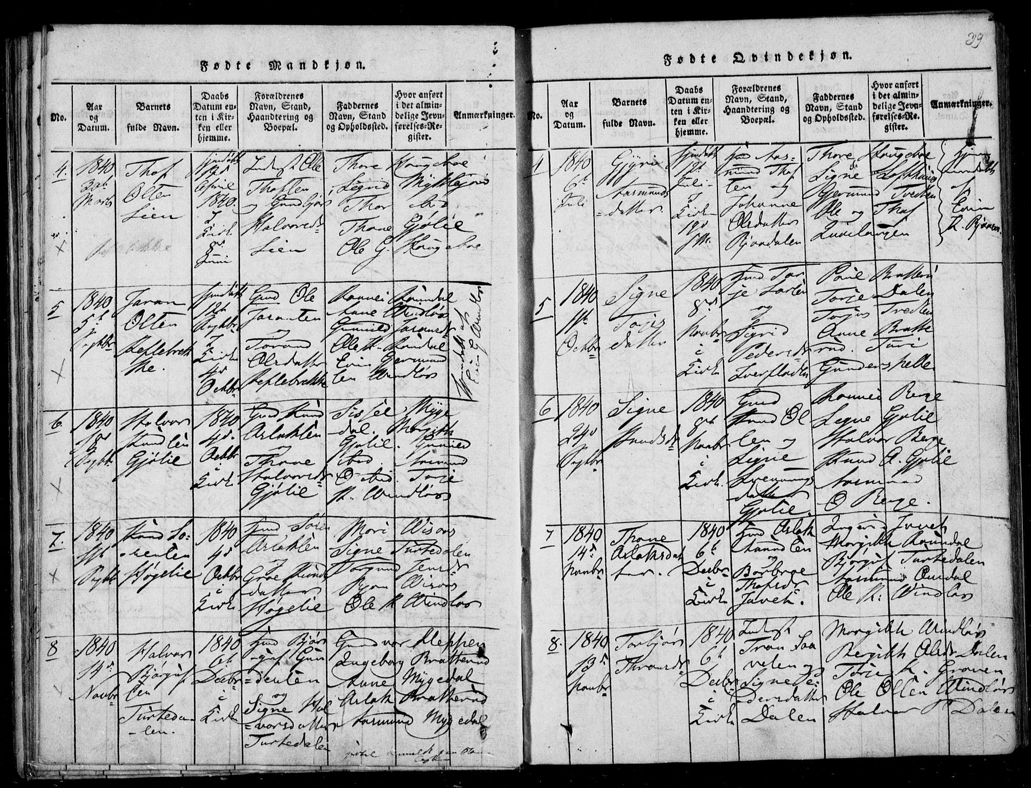 Lårdal kirkebøker, SAKO/A-284/F/Fb/L0001: Parish register (official) no. II 1, 1815-1860, p. 39