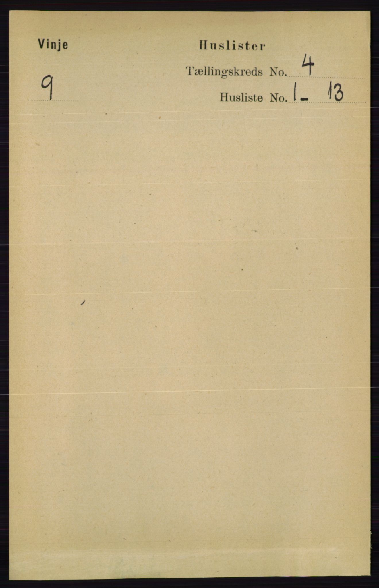 RA, 1891 census for 0834 Vinje, 1891, p. 905