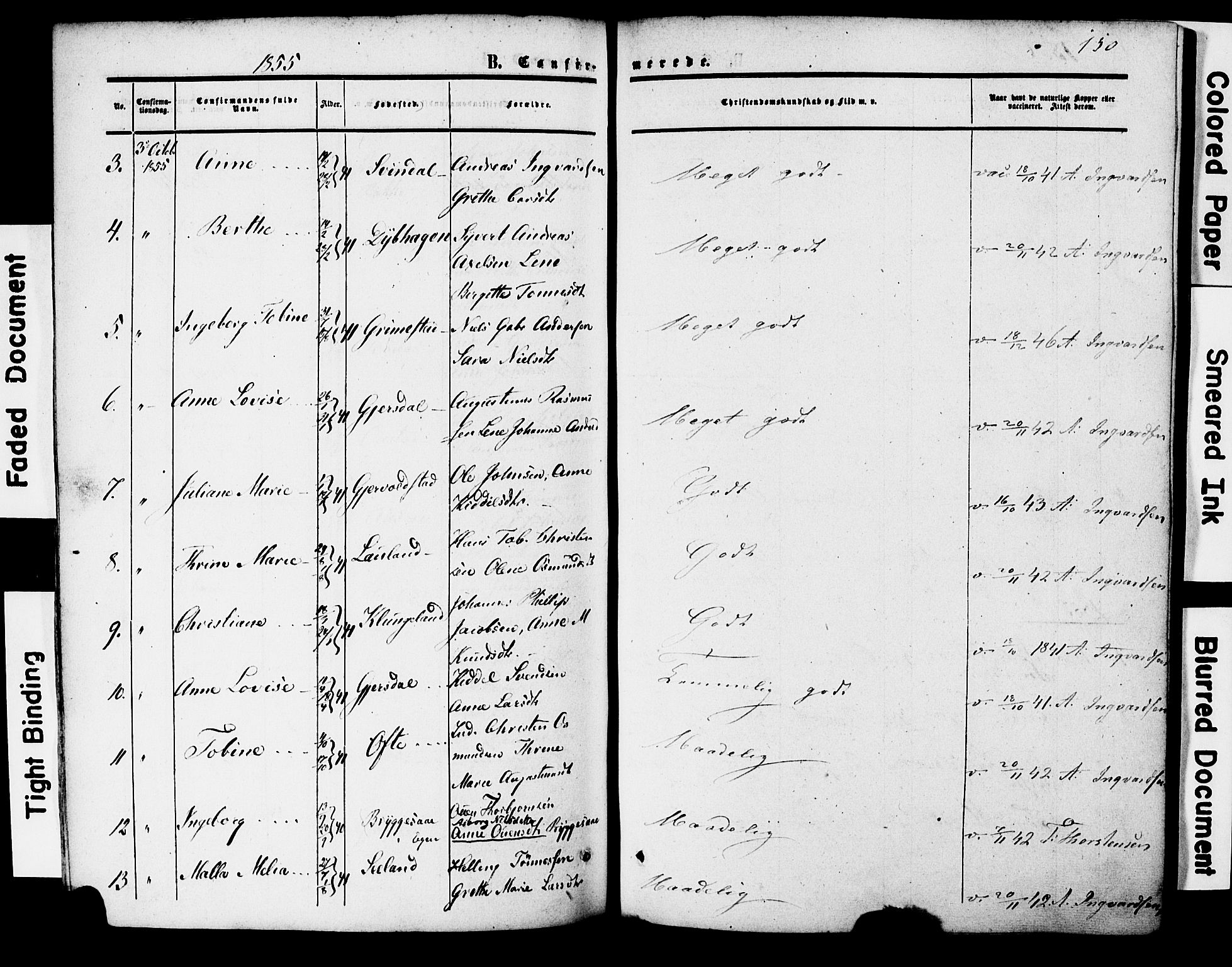 Herad sokneprestkontor, AV/SAK-1111-0018/F/Fa/Faa/L0005: Parish register (official) no. A 5, 1853-1886, p. 150