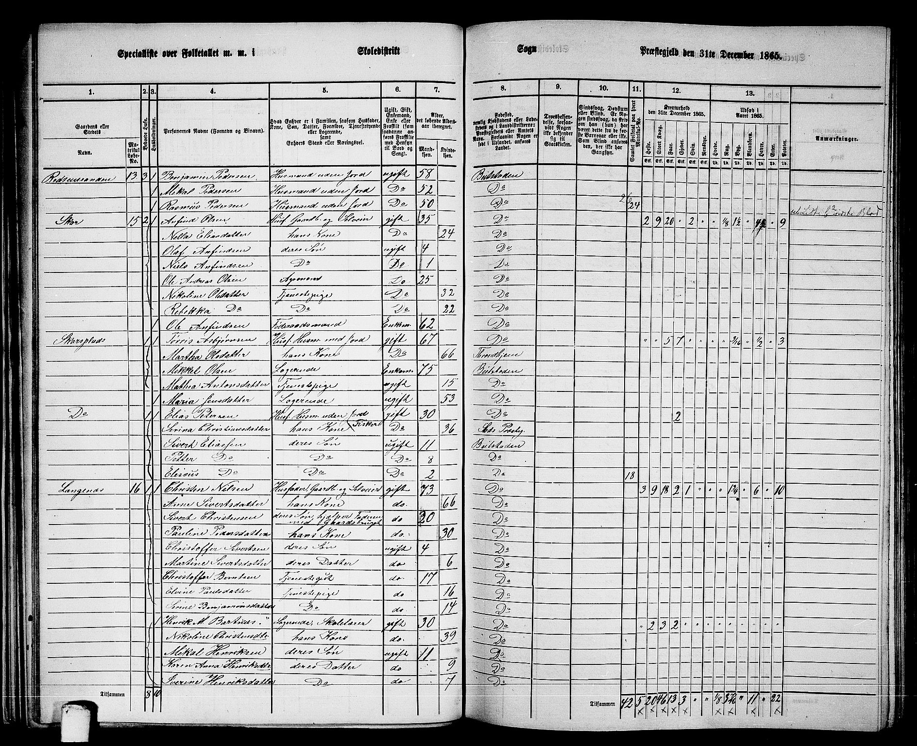 RA, 1865 census for Beitstad, 1865, p. 40