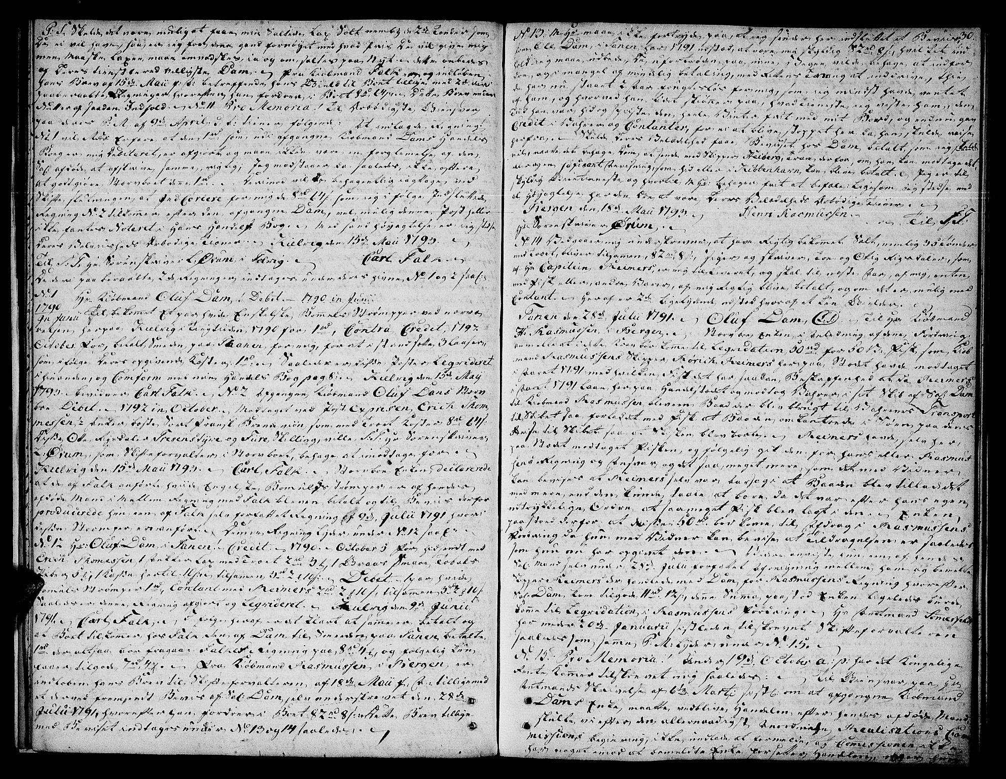 Finnmark sorenskriveri, AV/SATØ-S-0053/H/Ha/L0070: Skifteprotokoller m/reg., 1793-1799, p. 29b-30a