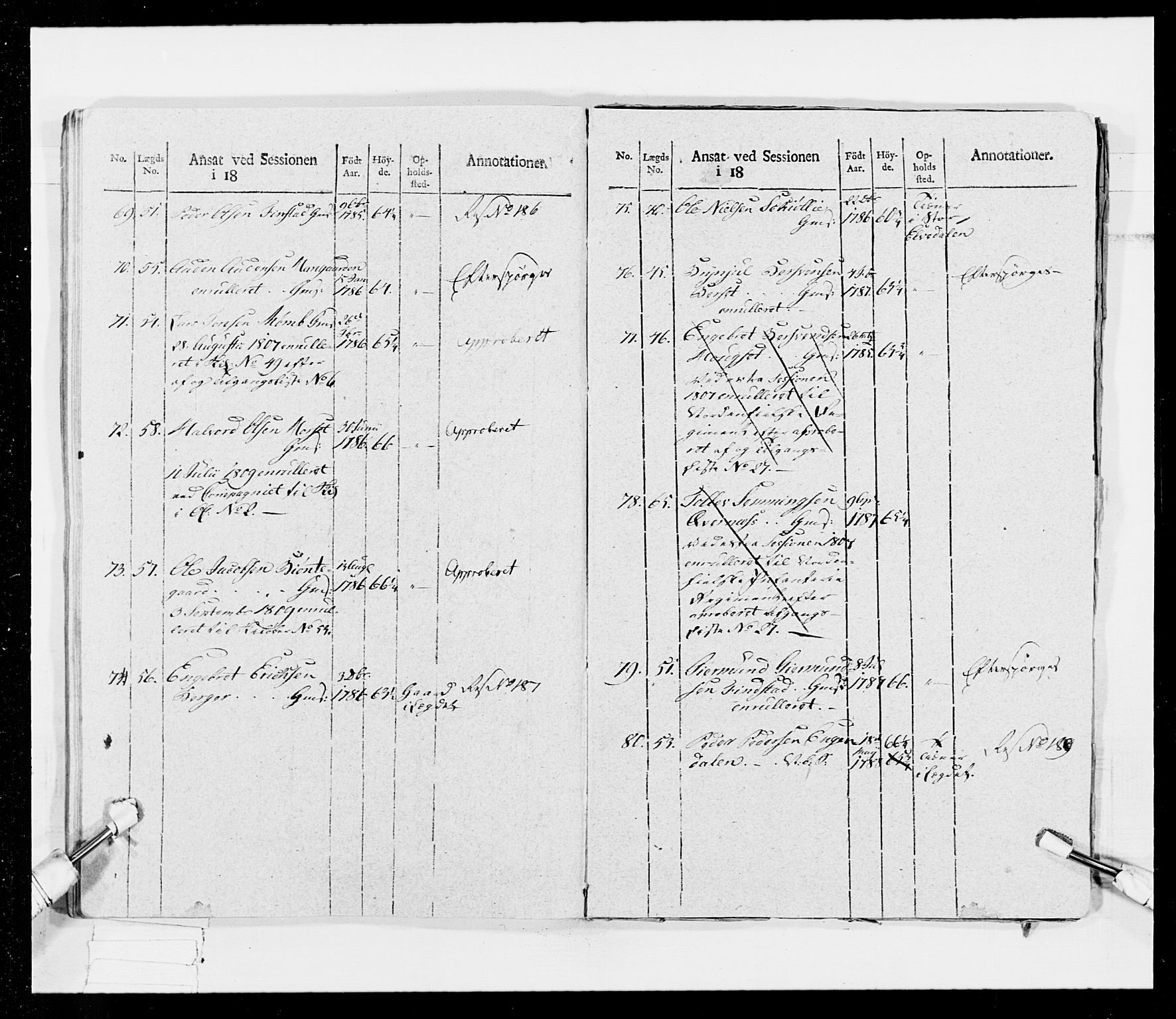 Generalitets- og kommissariatskollegiet, Det kongelige norske kommissariatskollegium, RA/EA-5420/E/Eh/L0026: Skiløperkompaniene, 1805-1810, p. 444