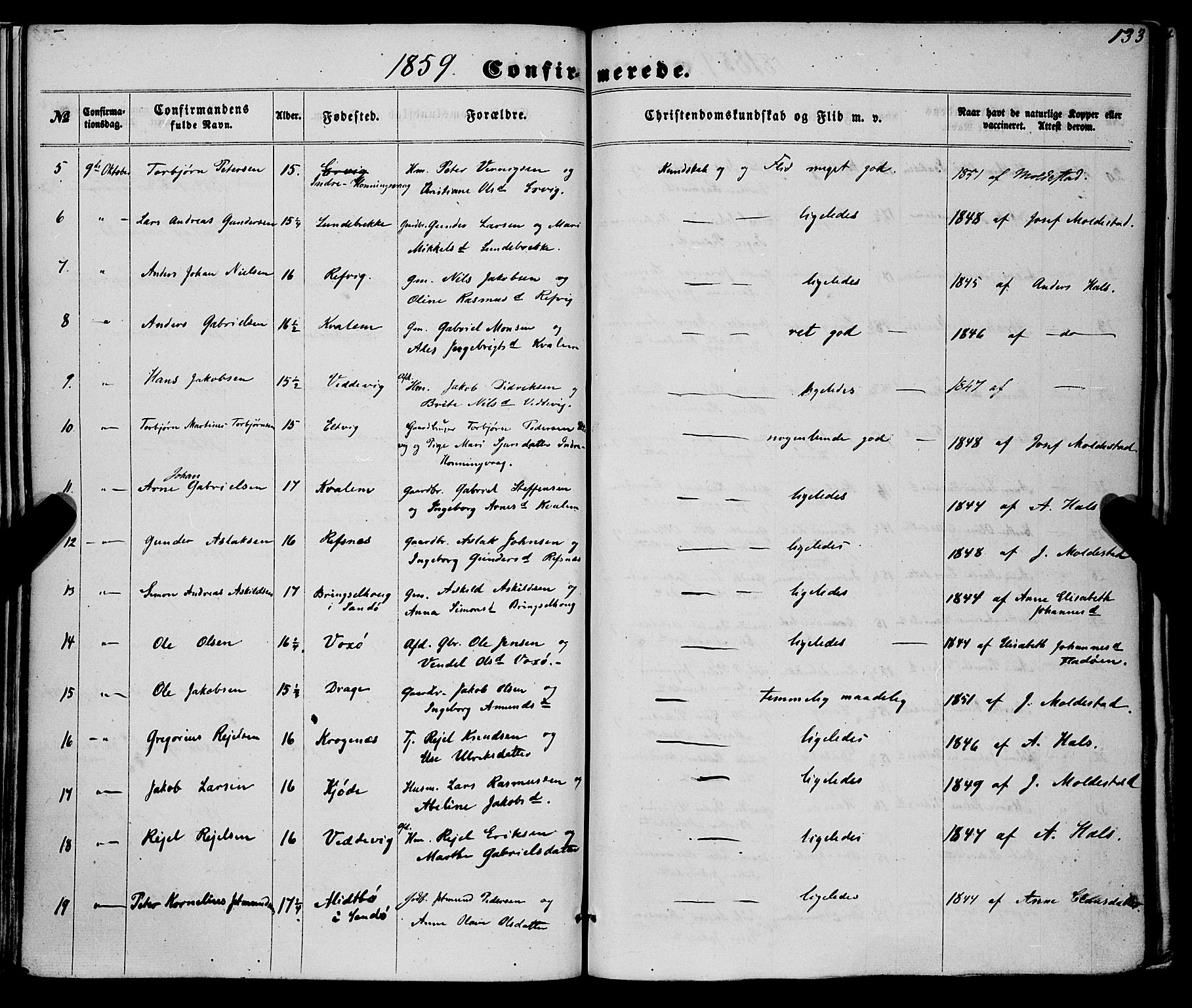 Selje sokneprestembete, AV/SAB-A-99938/H/Ha/Haa/Haaa: Parish register (official) no. A 11, 1858-1870, p. 133