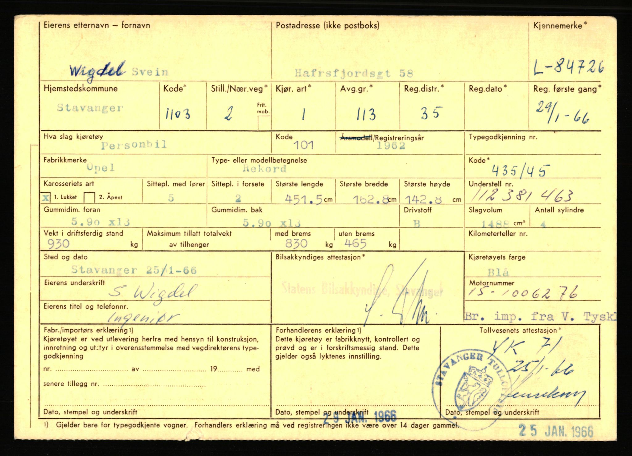 Stavanger trafikkstasjon, AV/SAST-A-101942/0/F/L0073: L-84100 - L-86499, 1930-1971, p. 645