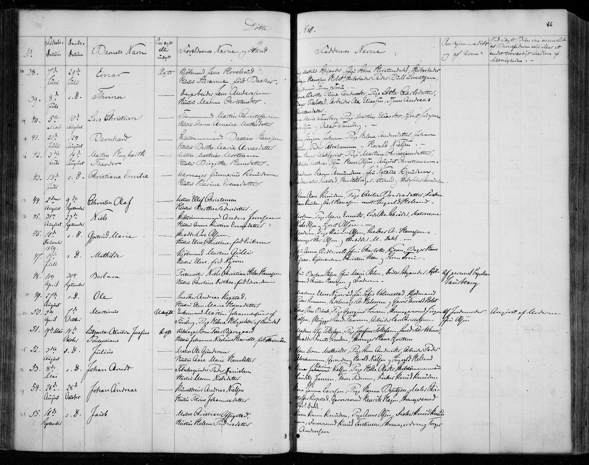 Holmestrand kirkebøker, SAKO/A-346/F/Fa/L0002: Parish register (official) no. 2, 1840-1866, p. 86