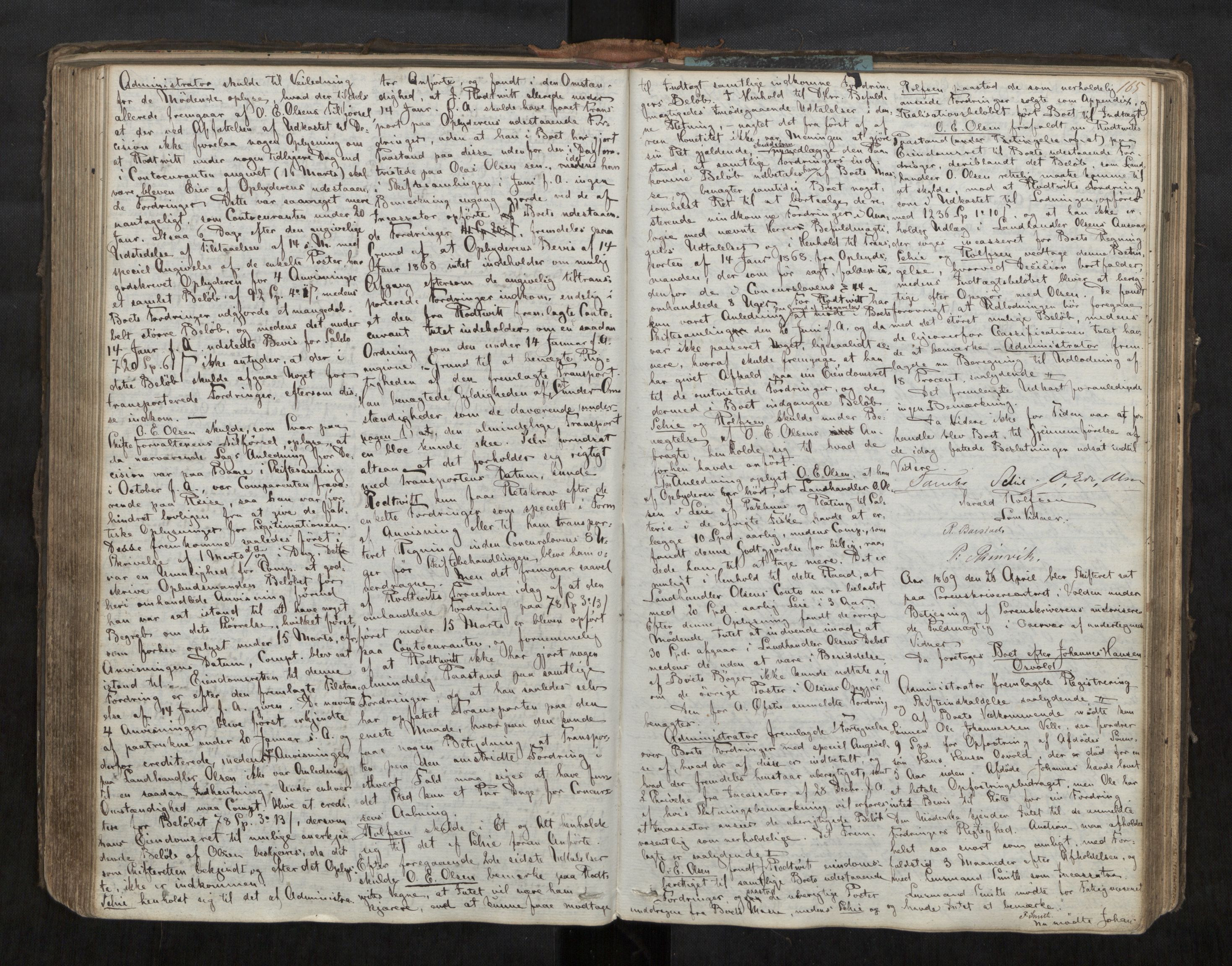 Søre Sunnmøre sorenskriveri, AV/SAT-A-4122/1/3/3B/L0003: Skiftebehandlings- / Skifteforhandlingsprotokollar, 1861-1876, p. 165