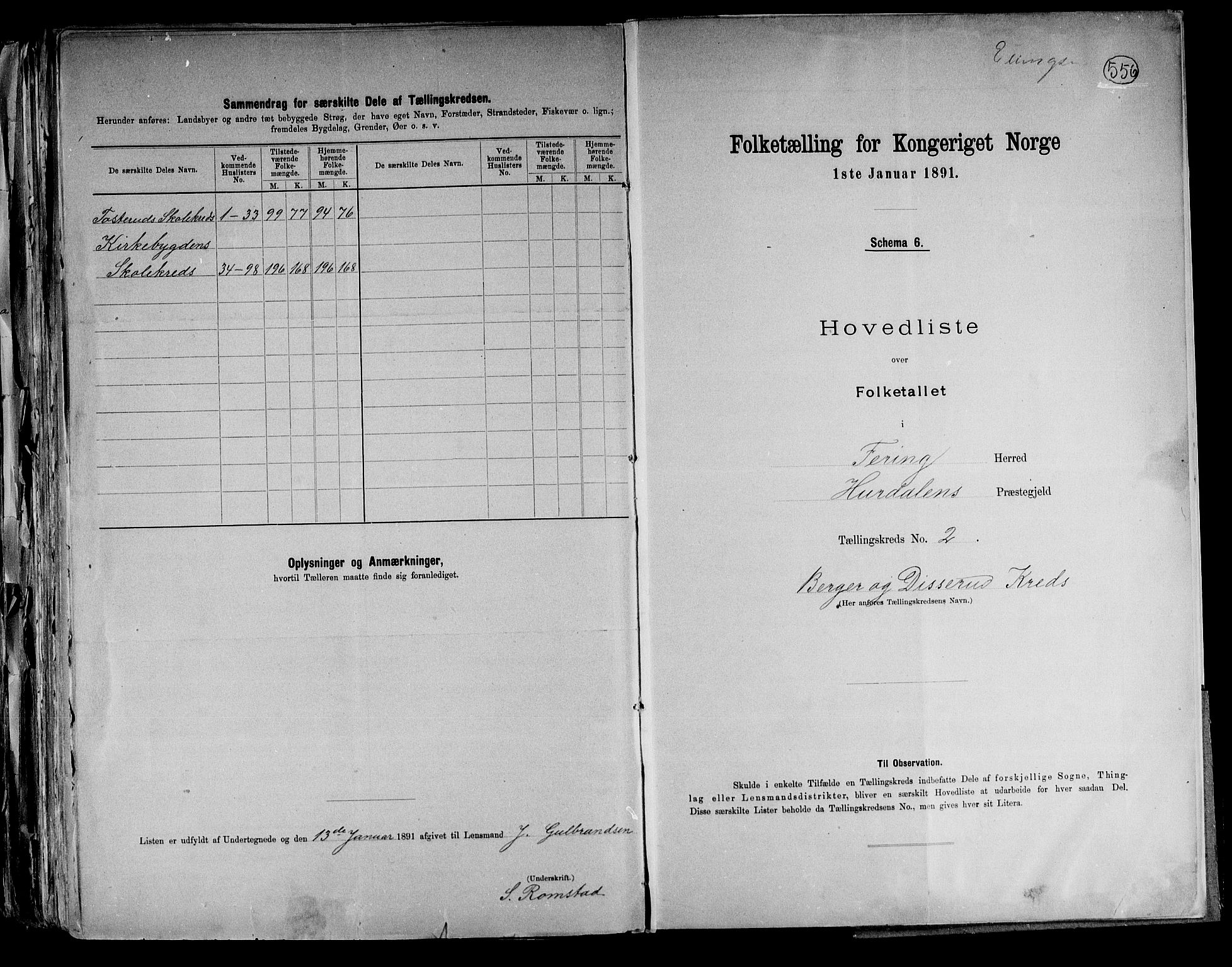 RA, 1891 census for 0240 Feiring, 1891, p. 7