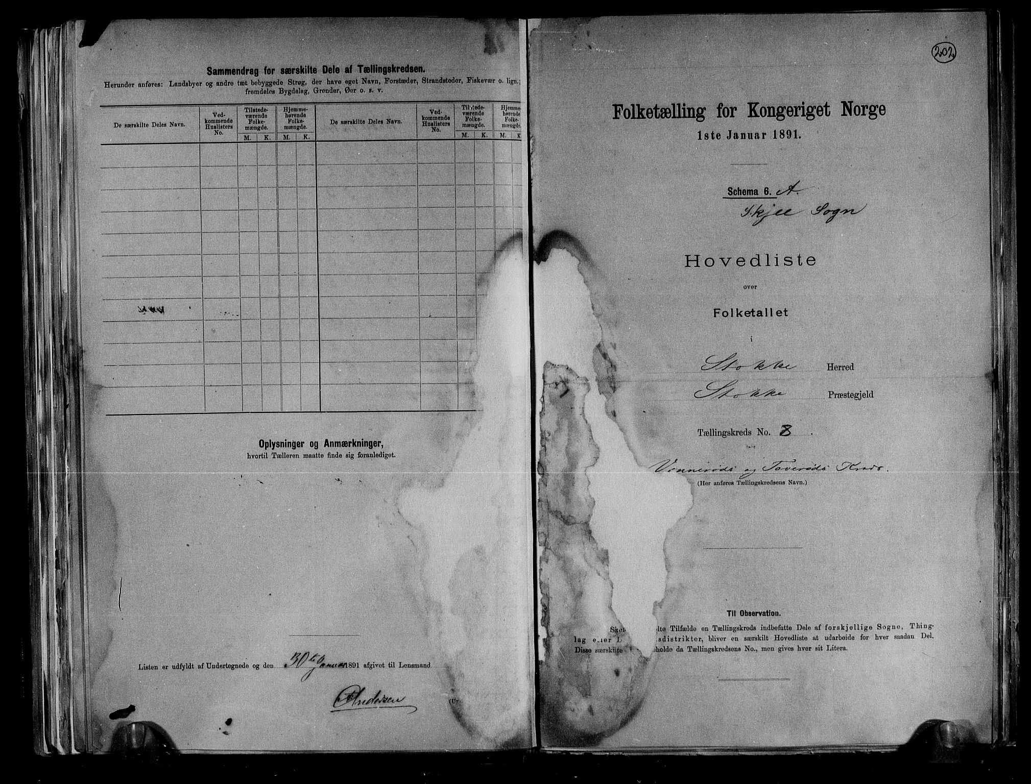 RA, 1891 census for 0720 Stokke, 1891, p. 29