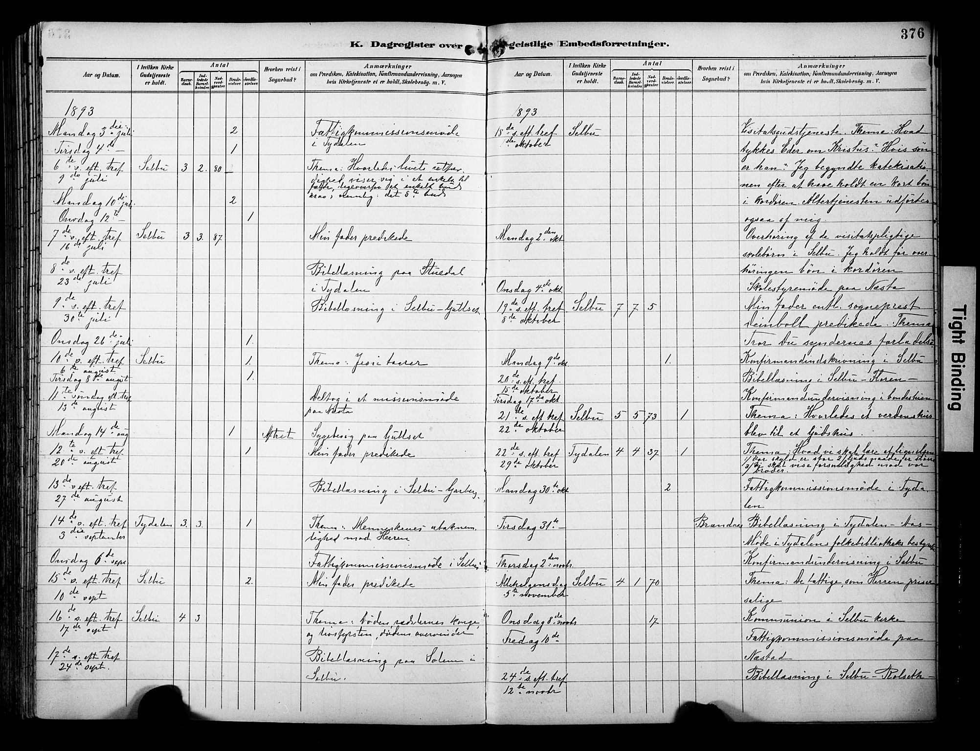 Ministerialprotokoller, klokkerbøker og fødselsregistre - Sør-Trøndelag, SAT/A-1456/695/L1149: Parish register (official) no. 695A09, 1891-1902, p. 376