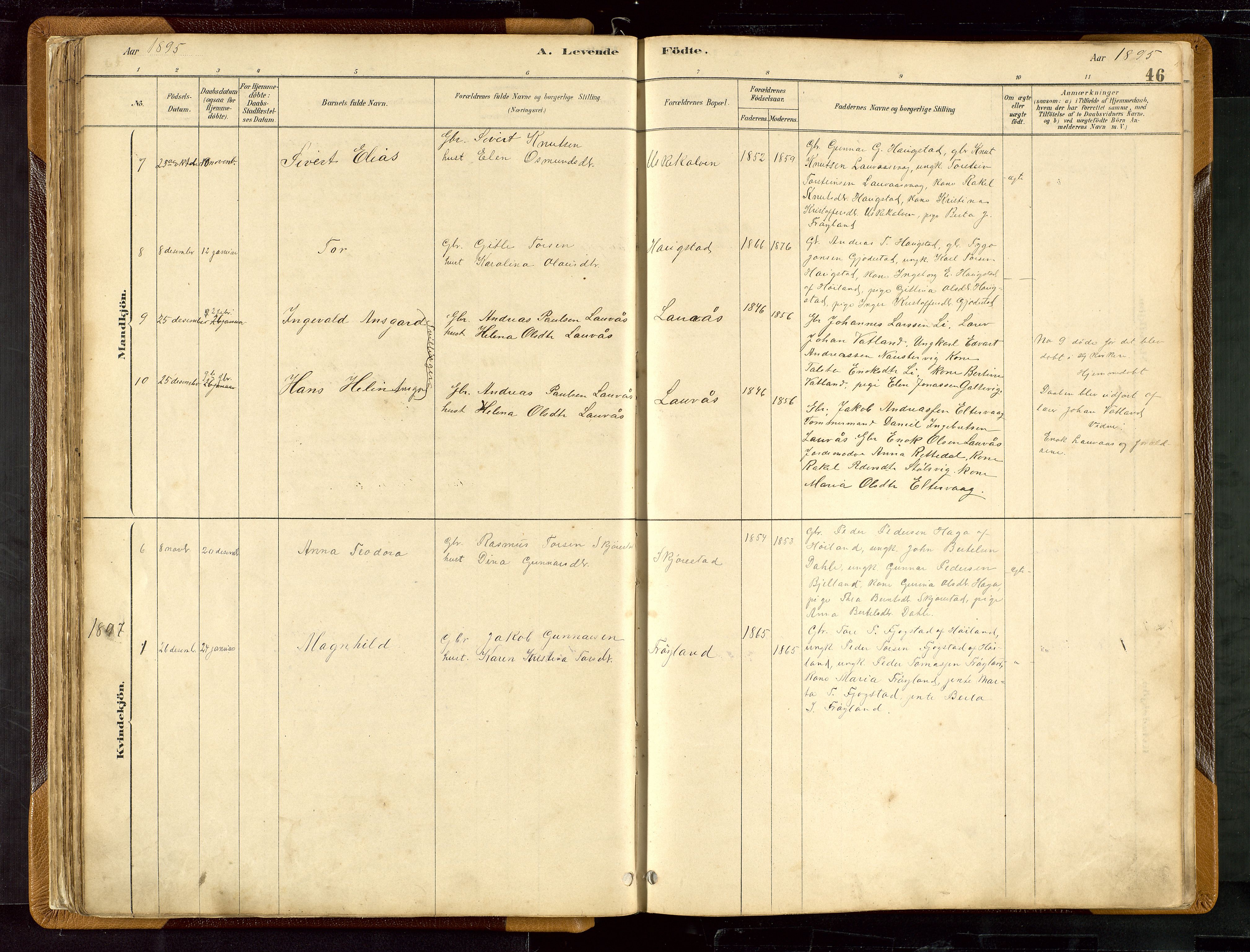 Hetland sokneprestkontor, SAST/A-101826/30/30BB/L0007: Parish register (copy) no. B 7, 1878-1910, p. 46