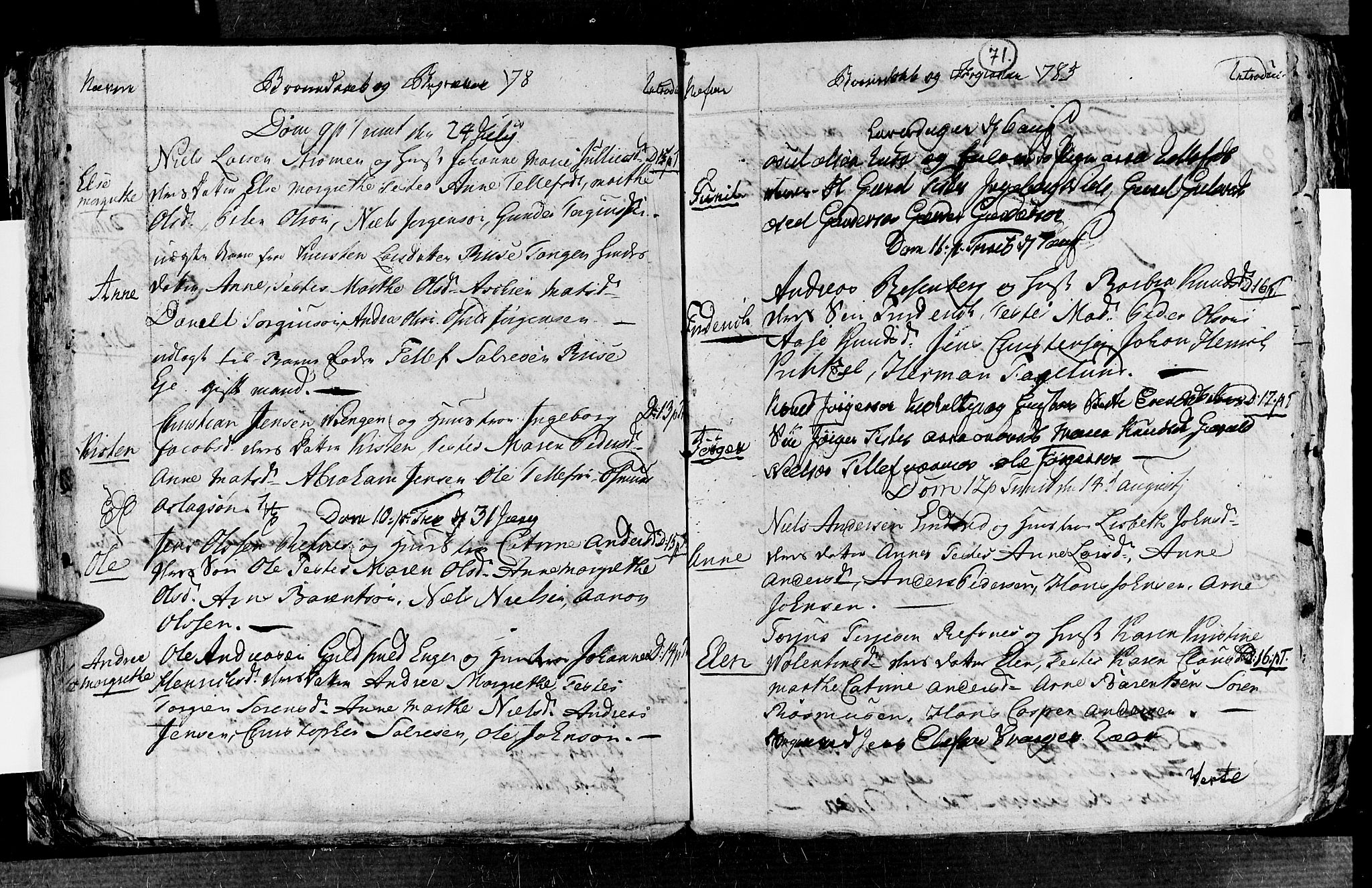 Øyestad sokneprestkontor, AV/SAK-1111-0049/F/Fb/L0001: Parish register (copy) no. B 1, 1780-1794, p. 71