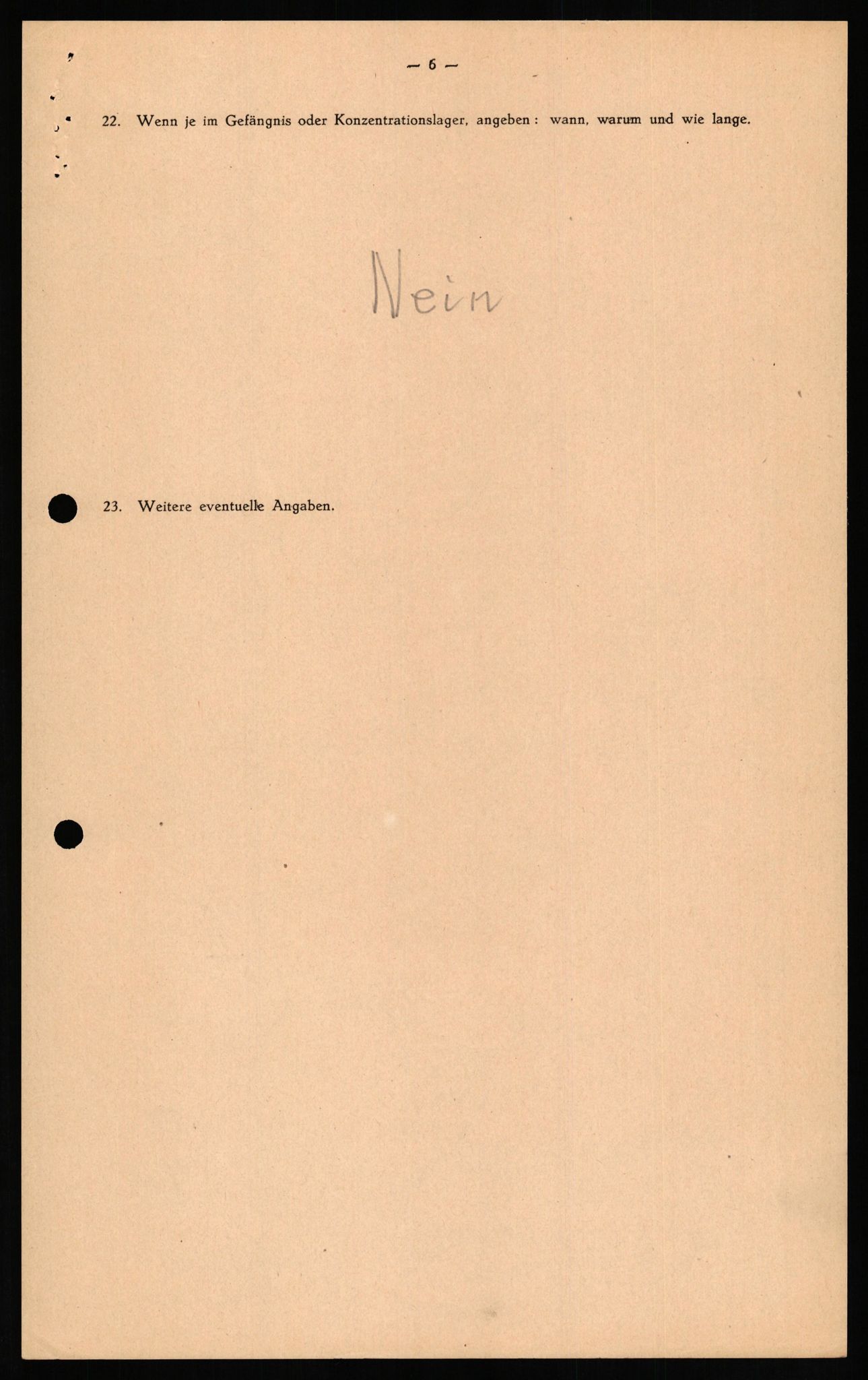 Forsvaret, Forsvarets overkommando II, RA/RAFA-3915/D/Db/L0021: CI Questionaires. Tyske okkupasjonsstyrker i Norge. Tyskere., 1945-1946, p. 175