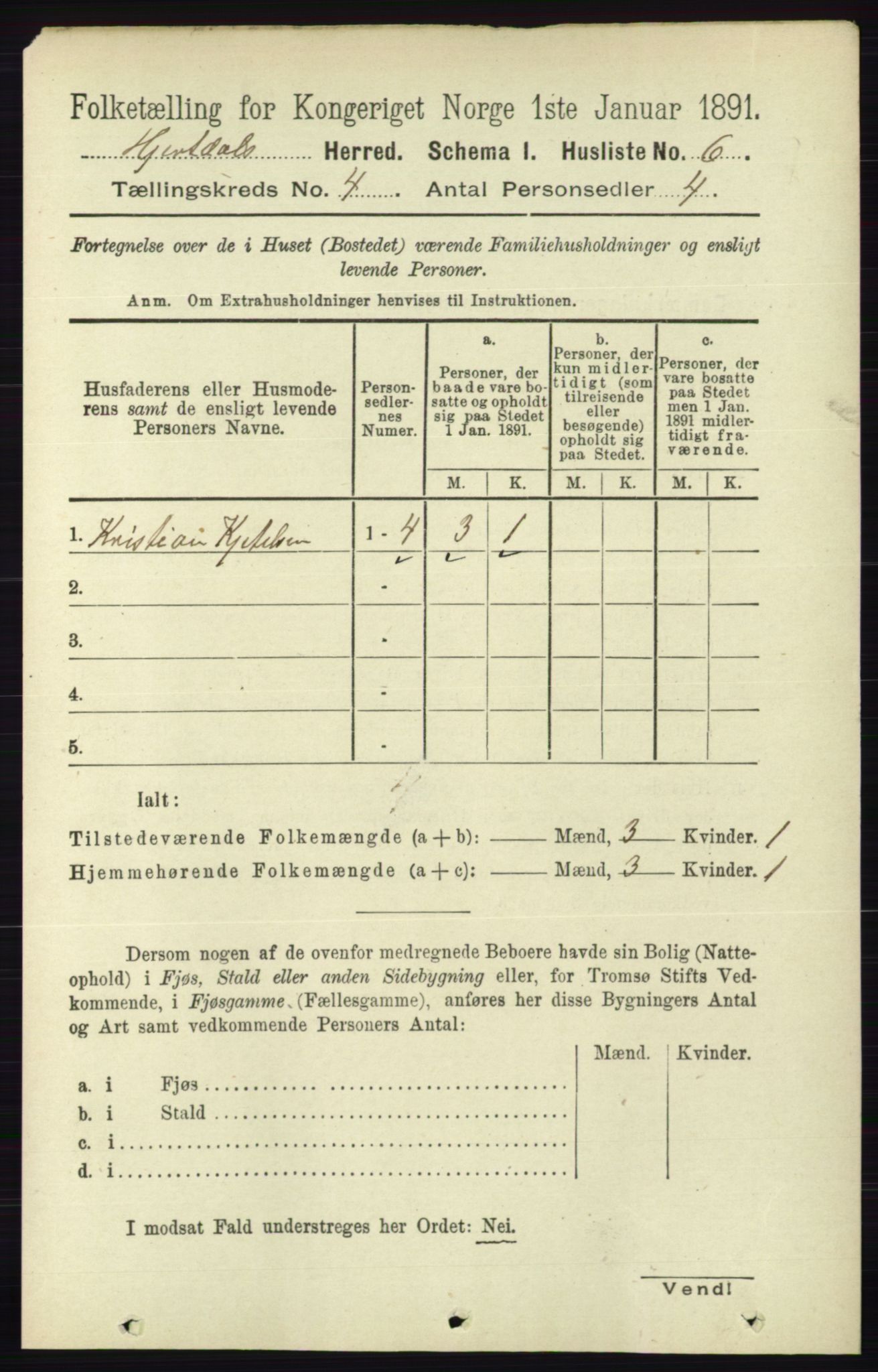 RA, 1891 census for 0827 Hjartdal, 1891, p. 1336