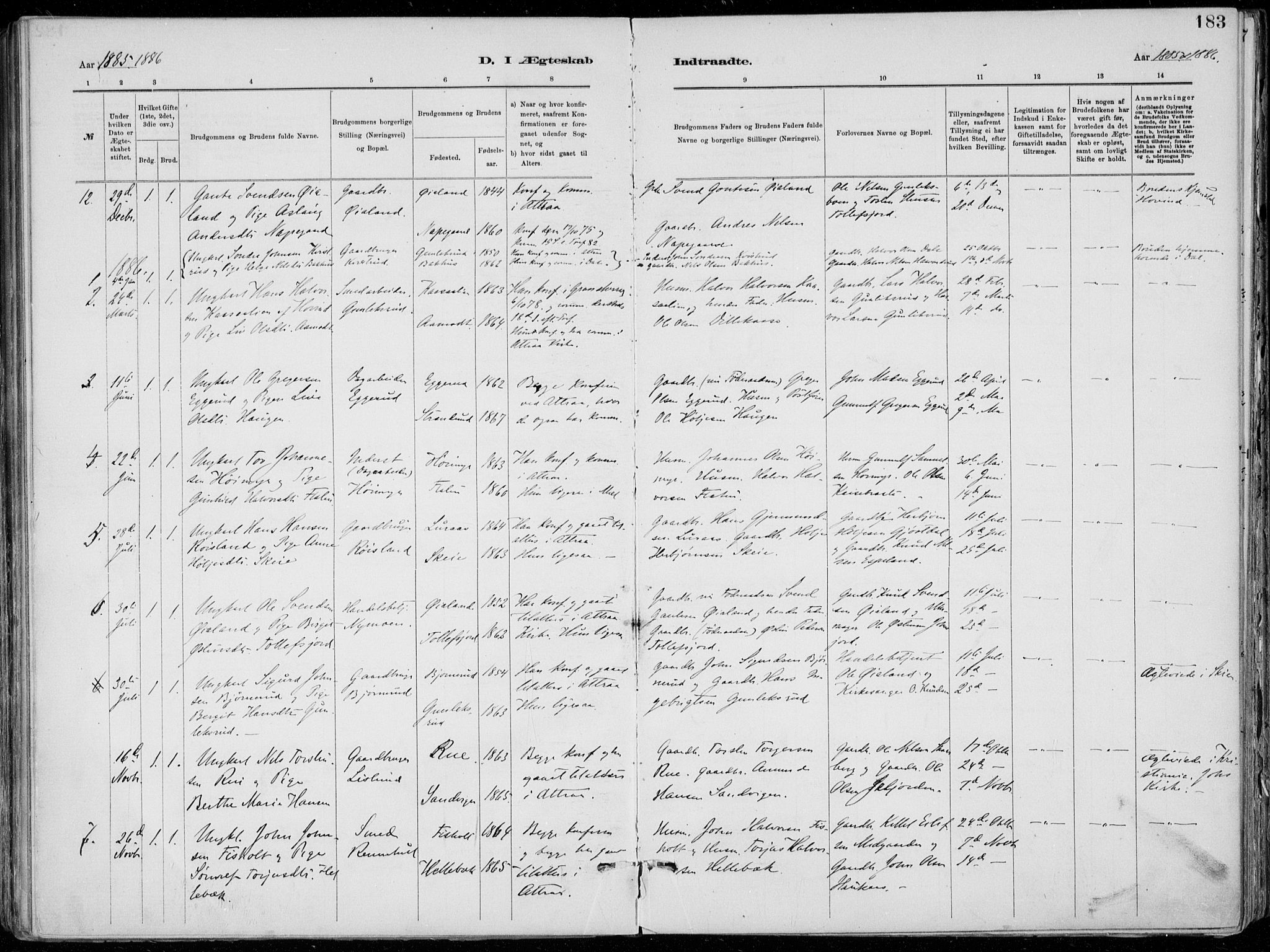 Tinn kirkebøker, AV/SAKO-A-308/F/Fa/L0007: Parish register (official) no. I 7, 1878-1922, p. 183