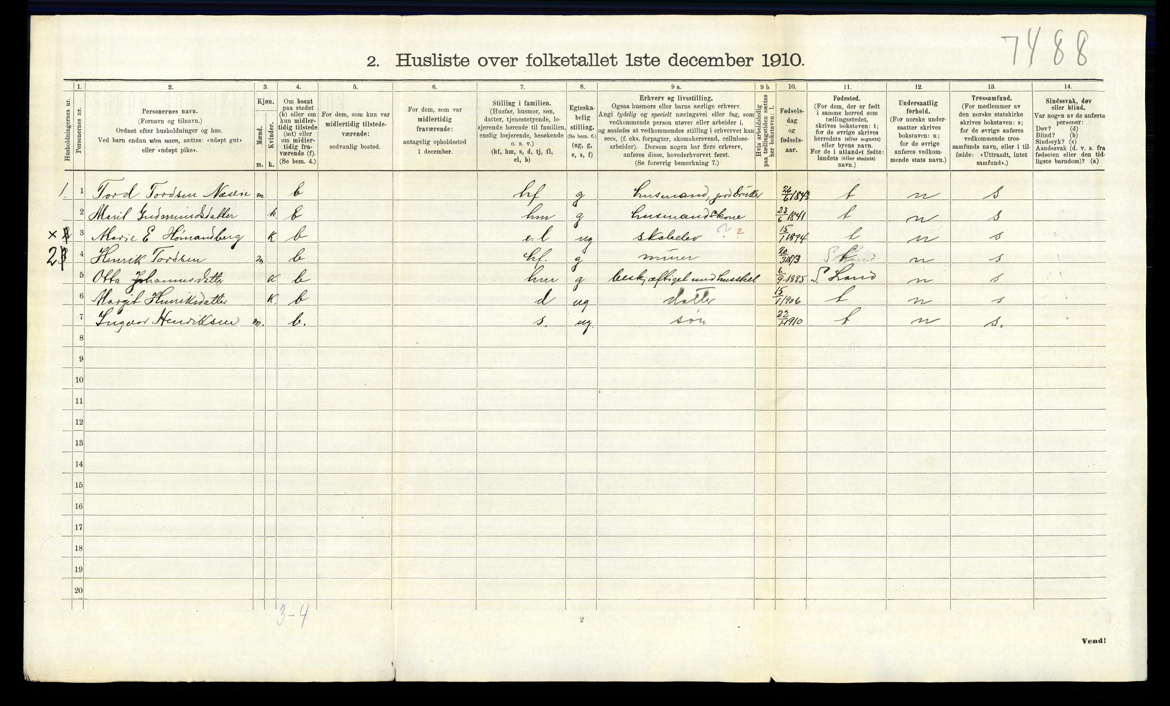 RA, 1910 census for Nord-Aurdal, 1910, p. 278