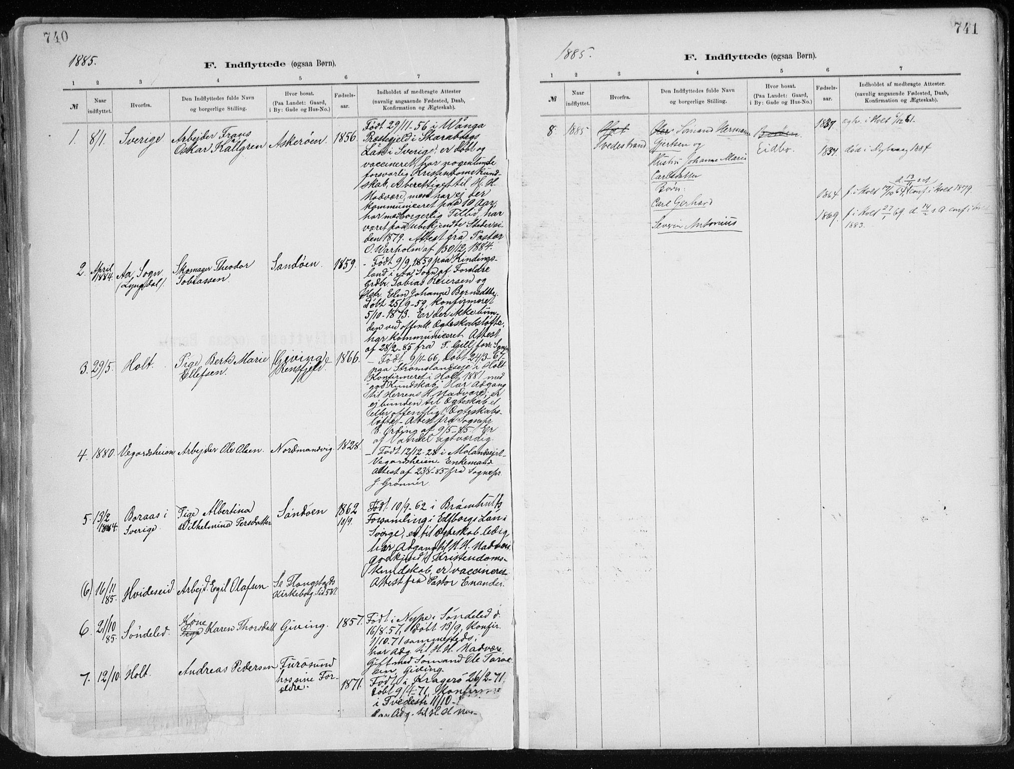 Dypvåg sokneprestkontor, SAK/1111-0007/F/Fa/Faa/L0008: Parish register (official) no. A 8, 1885-1906, p. 740-741