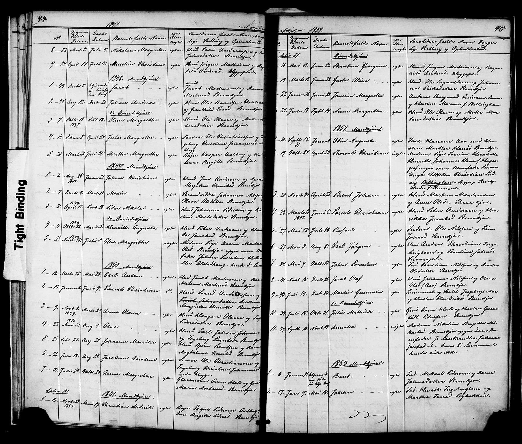 Ministerialprotokoller, klokkerbøker og fødselsregistre - Nord-Trøndelag, SAT/A-1458/739/L0367: Parish register (official) no. 739A01 /2, 1838-1868, p. 44-45