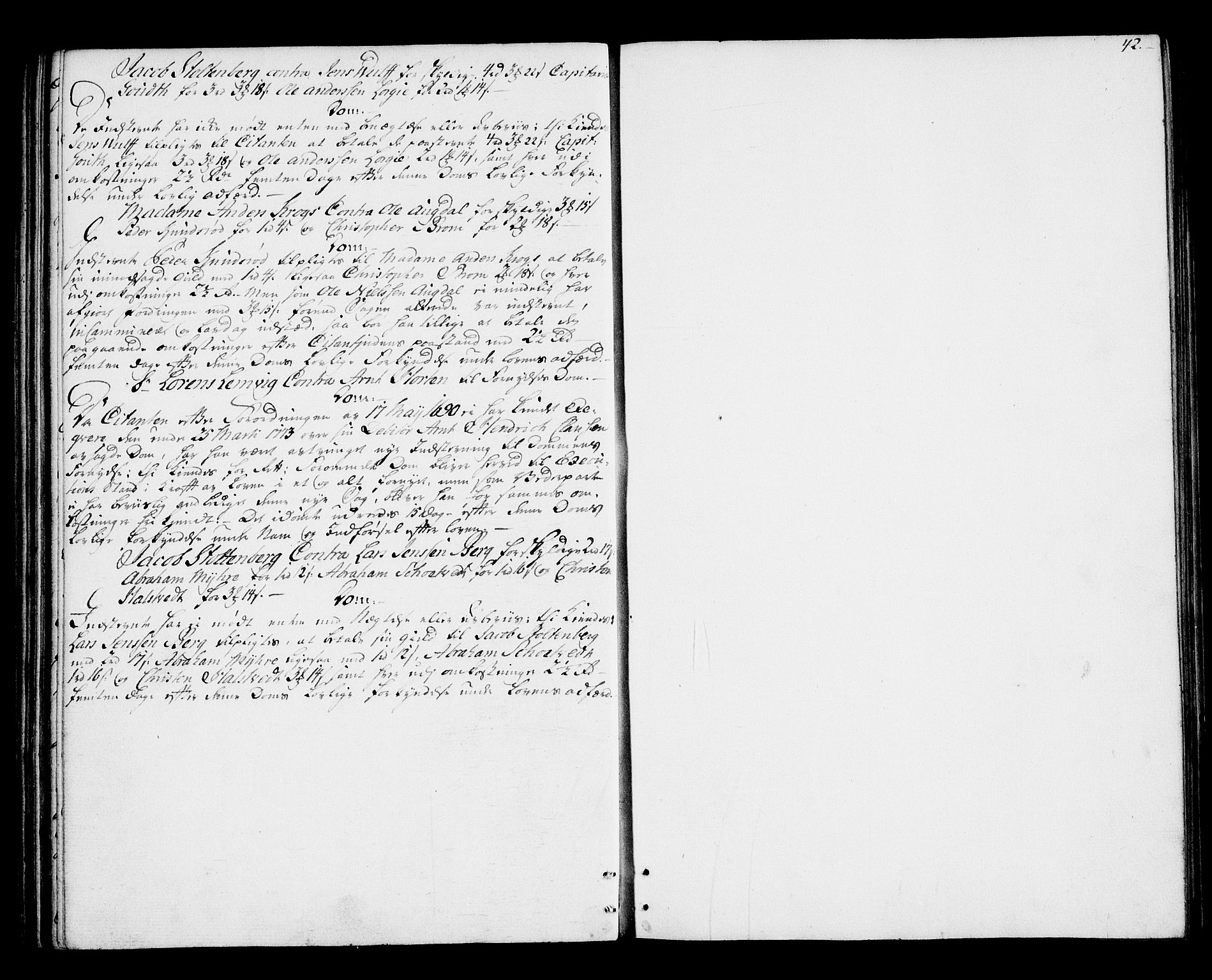 Søndre Jarlsberg sorenskriveri, AV/SAKO-A-129/F/Fa/L0022: Tingbok, 1774, p. 42