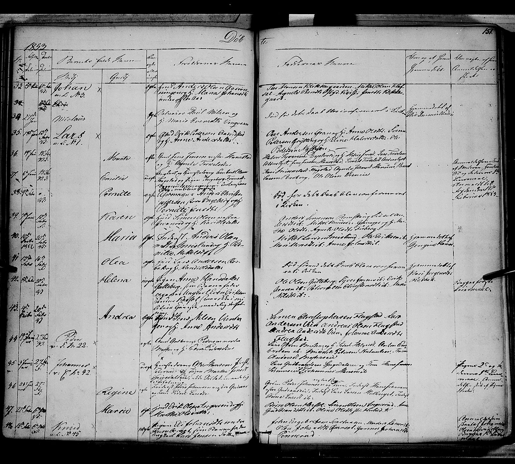 Vang prestekontor, Hedmark, AV/SAH-PREST-008/H/Ha/Haa/L0010: Parish register (official) no. 10, 1841-1855, p. 151