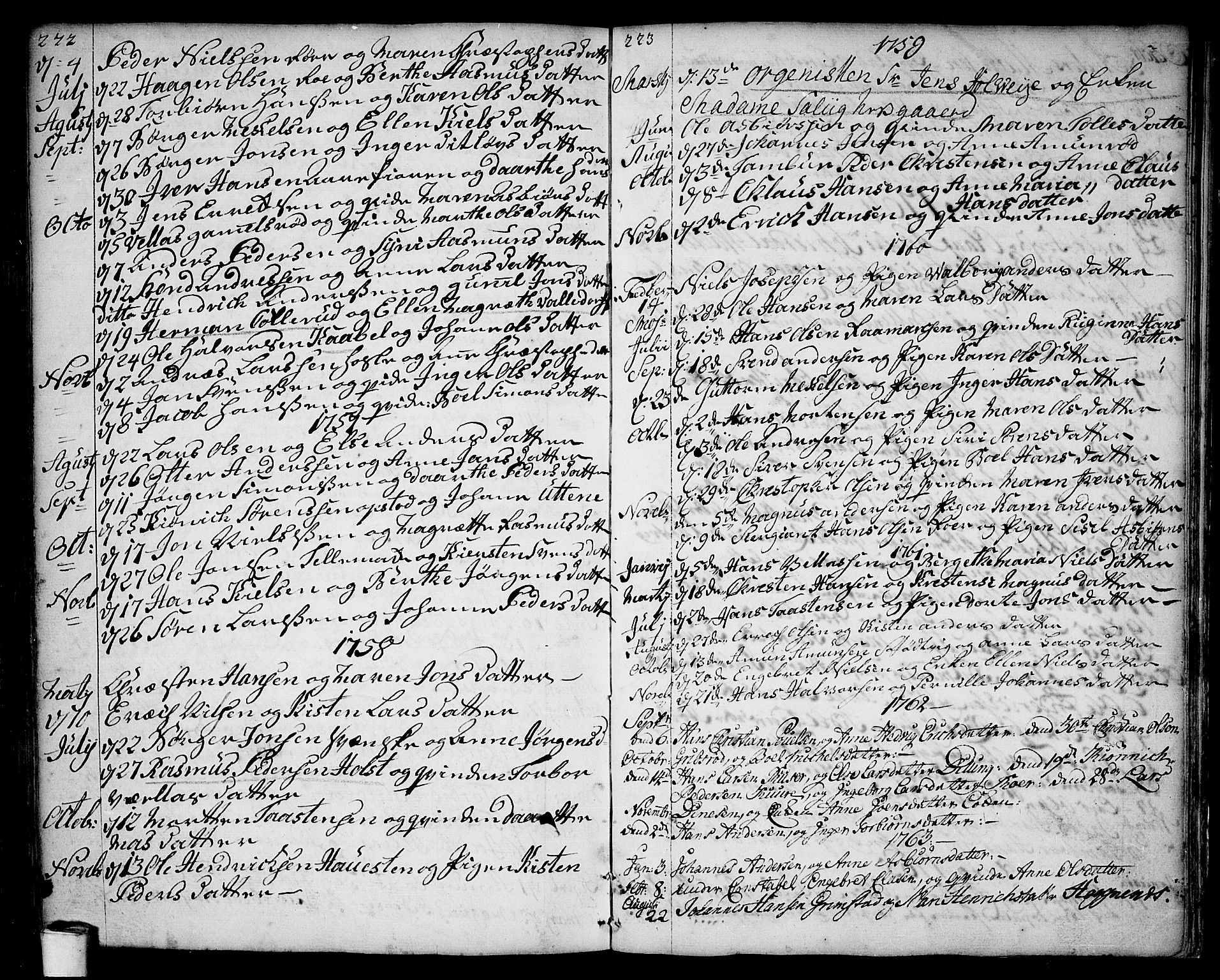Rygge prestekontor Kirkebøker, SAO/A-10084b/F/Fa/L0001: Parish register (official) no. 1, 1725-1771, p. 222-223