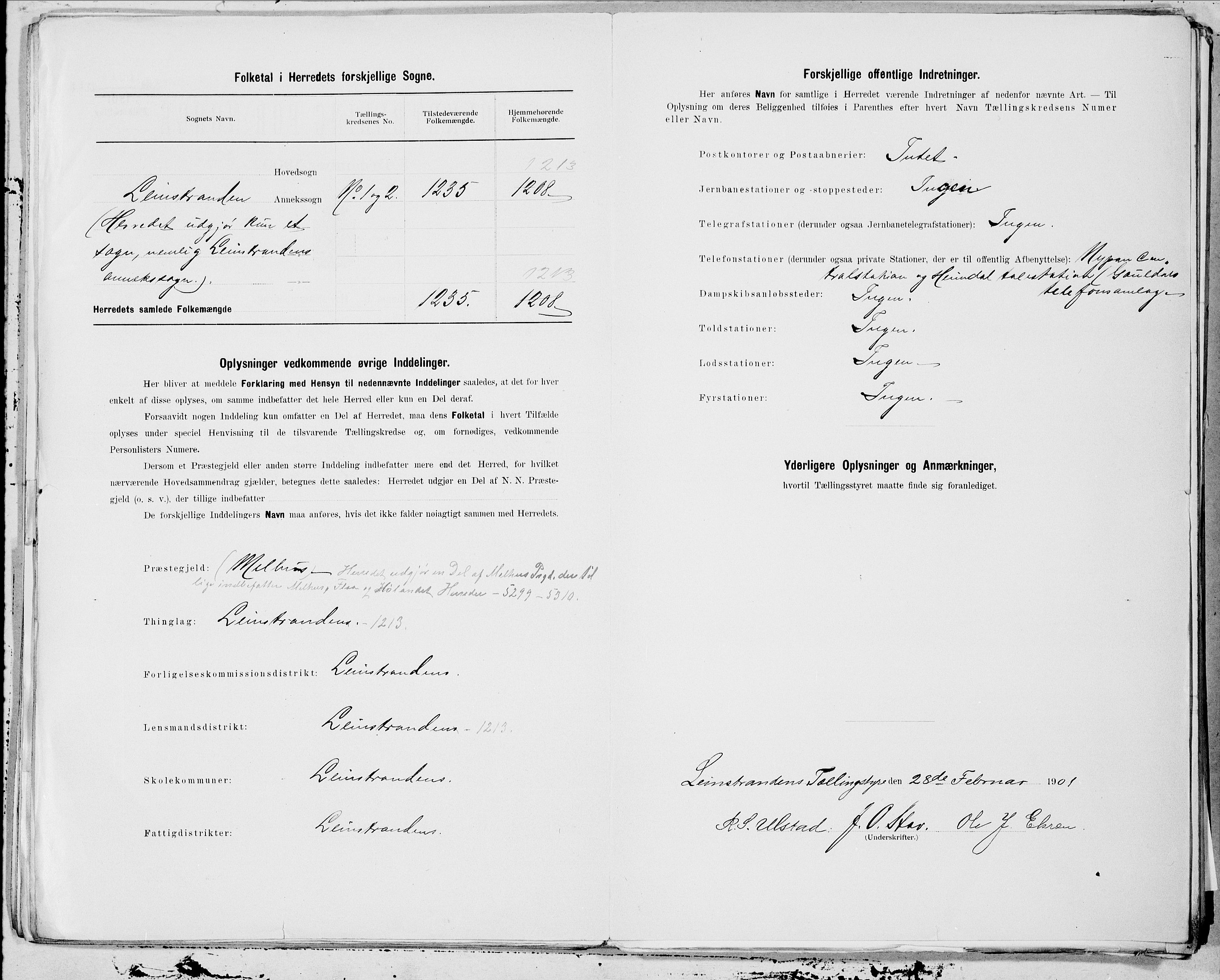 SAT, 1900 census for Leinstrand, 1900, p. 9