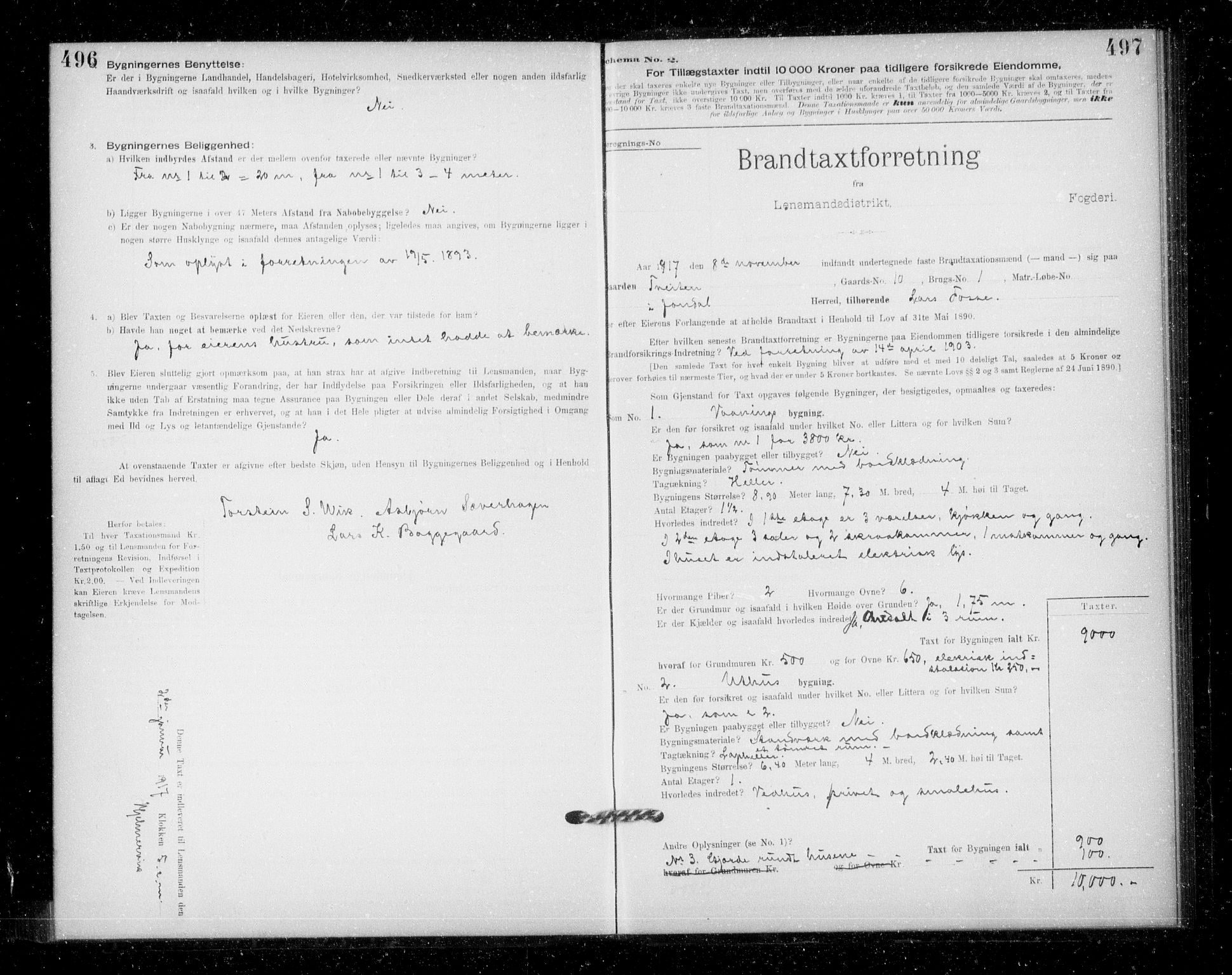 Lensmannen i Jondal, SAB/A-33101/0012/L0005: Branntakstprotokoll, skjematakst, 1894-1951, p. 496-497