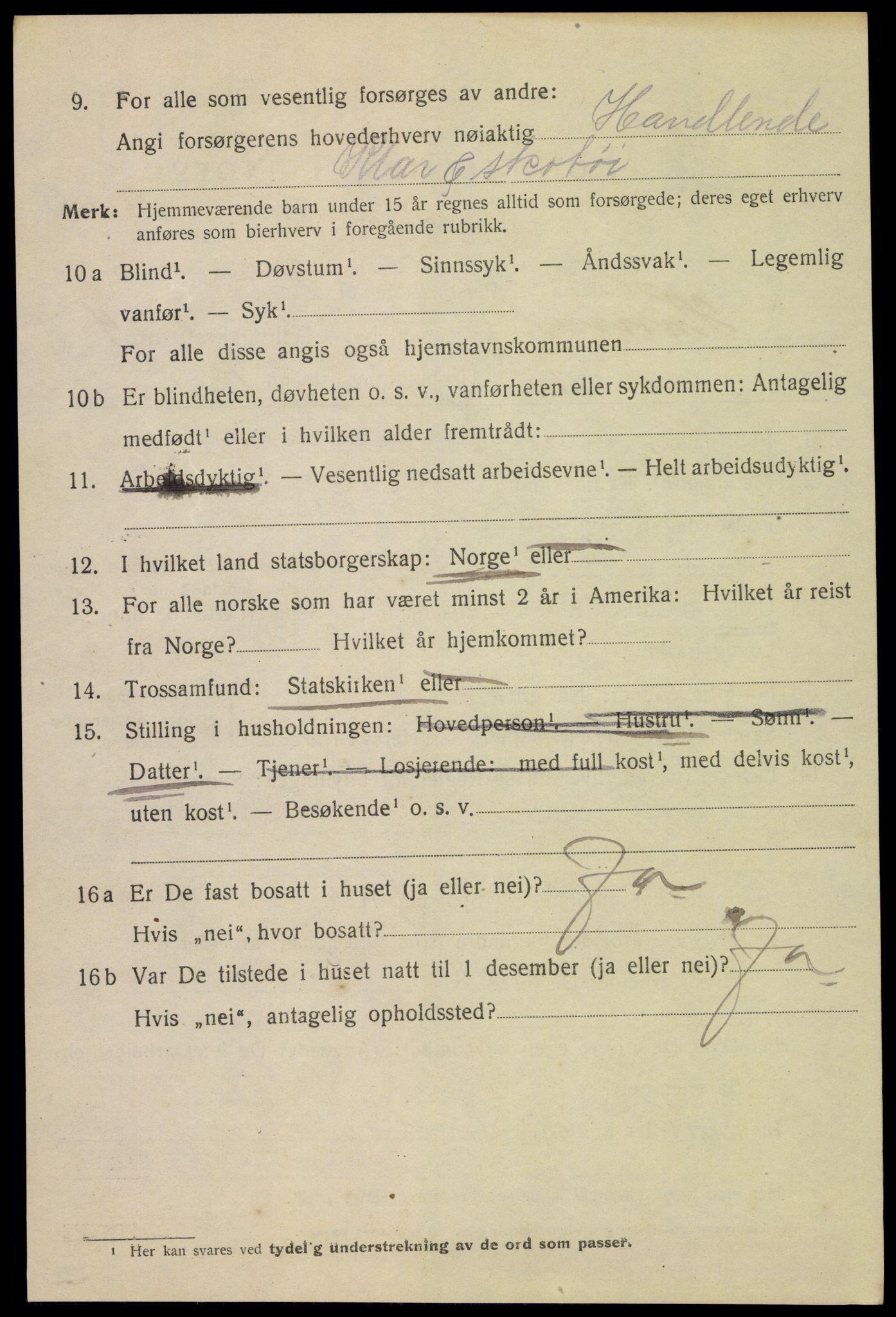 SAH, 1920 census for Hamar, 1920, p. 8124