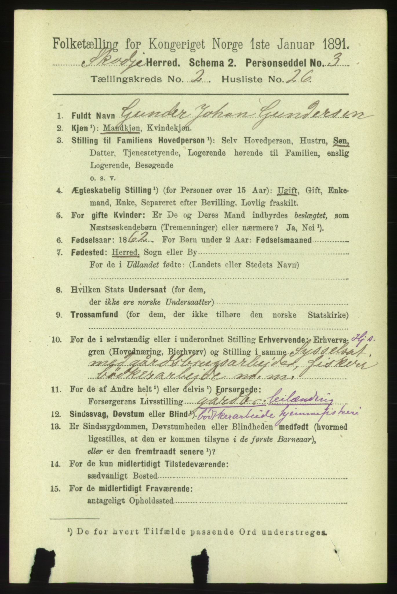 RA, 1891 census for 1529 Skodje, 1891, p. 431